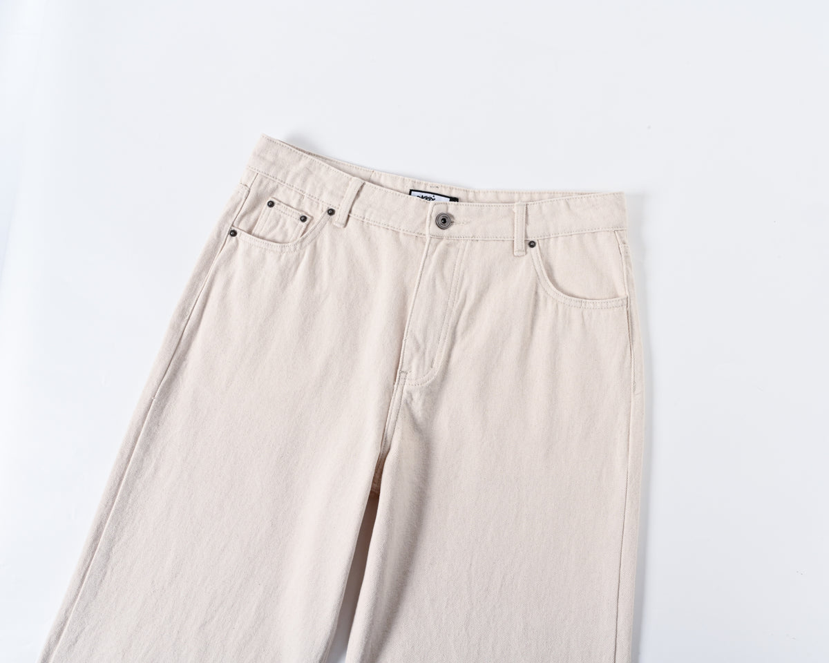 Sand Wide-Leg Denim