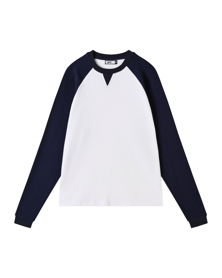 Blue Contrast Waffle Knit