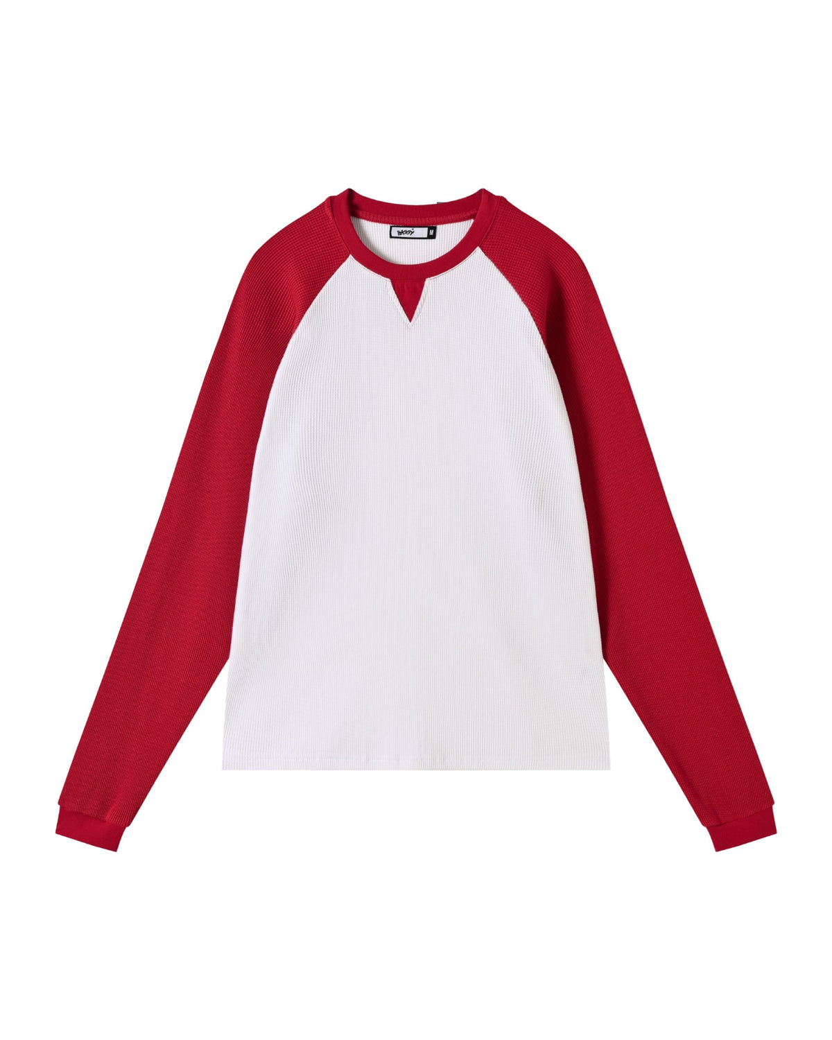 Red Contrast Waffle Knit