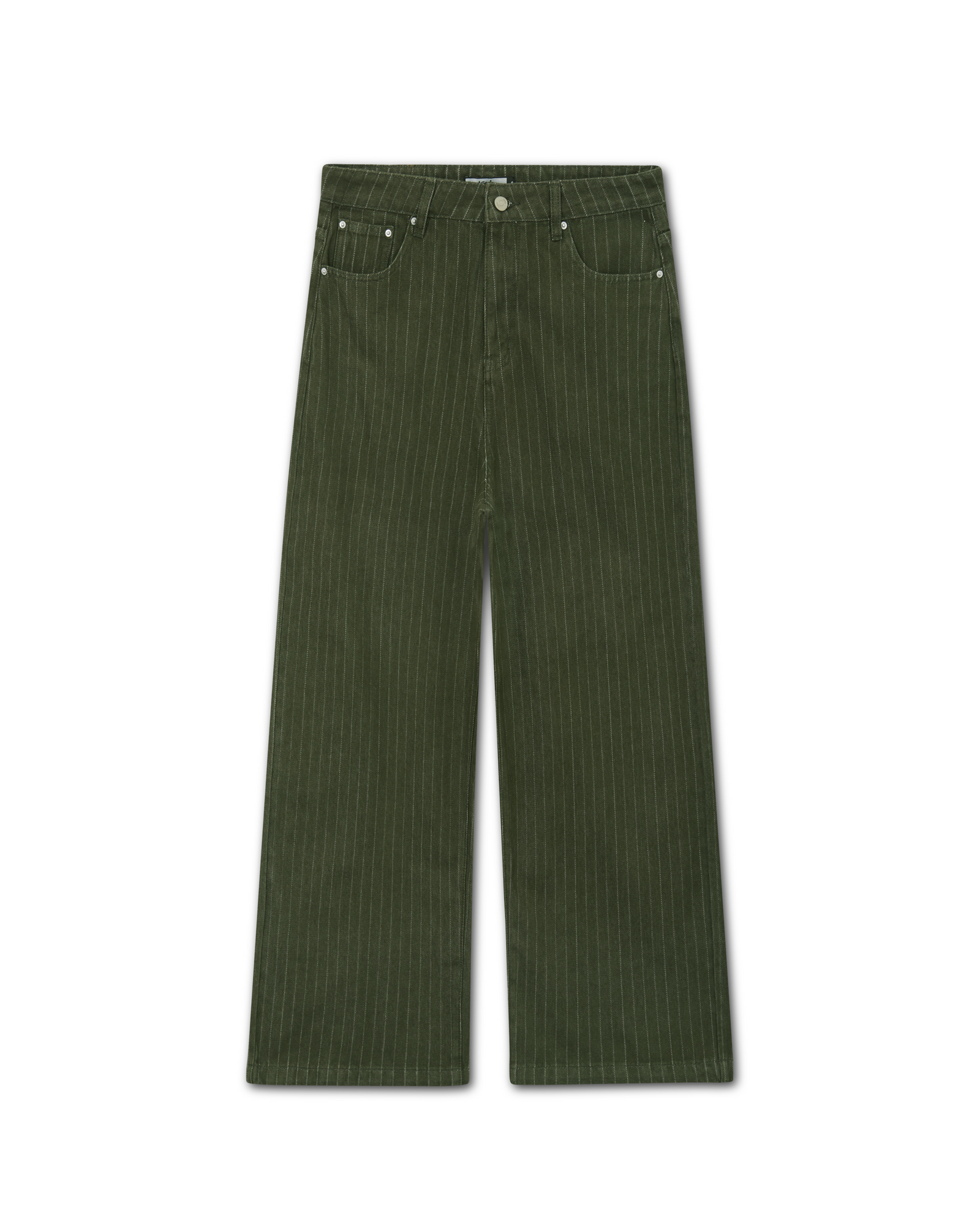 Green Pinstripe Denim