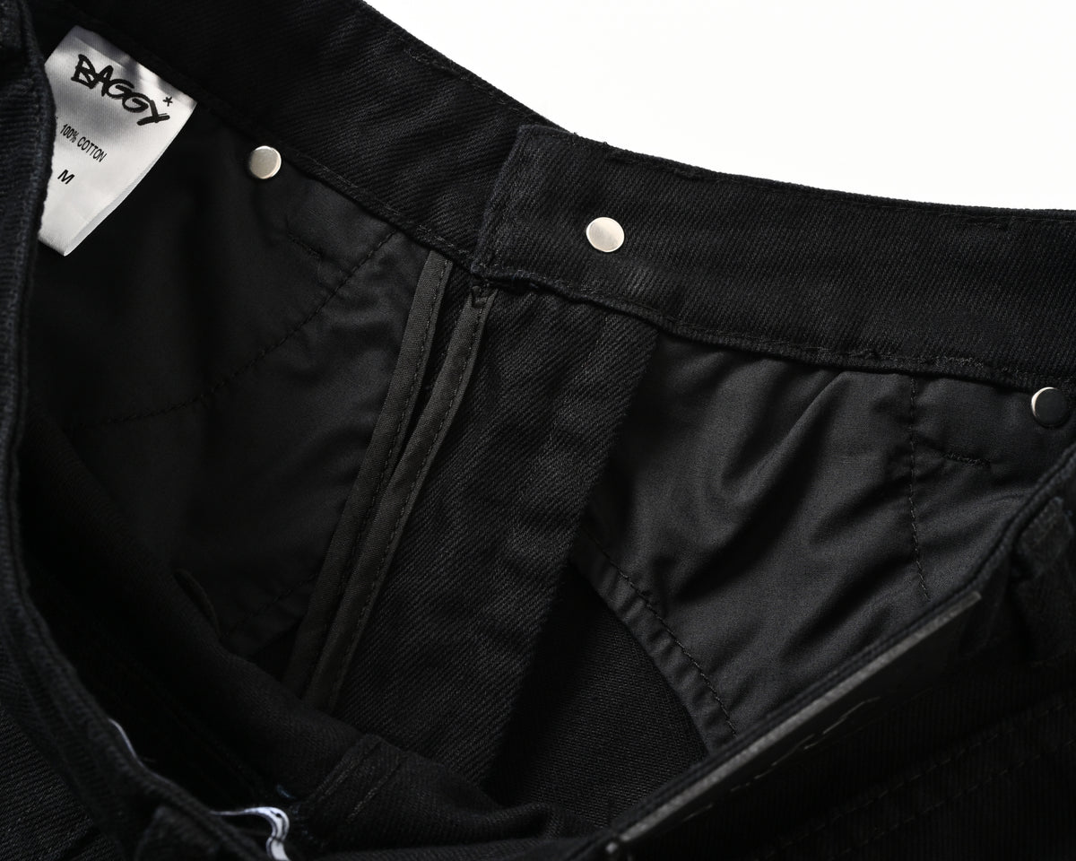 Black Wide-Leg Denim