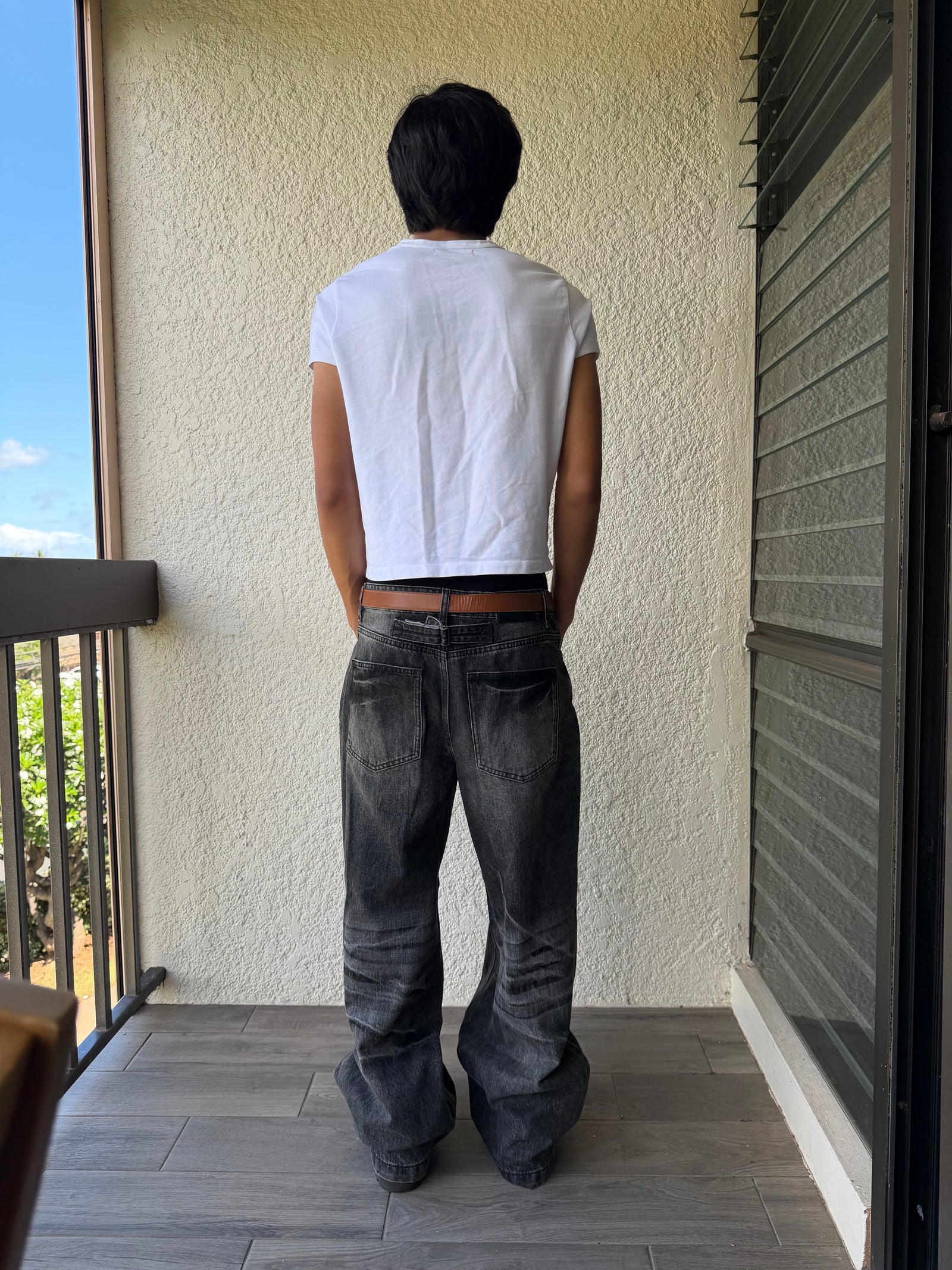 Dark Black Bootcut Denim