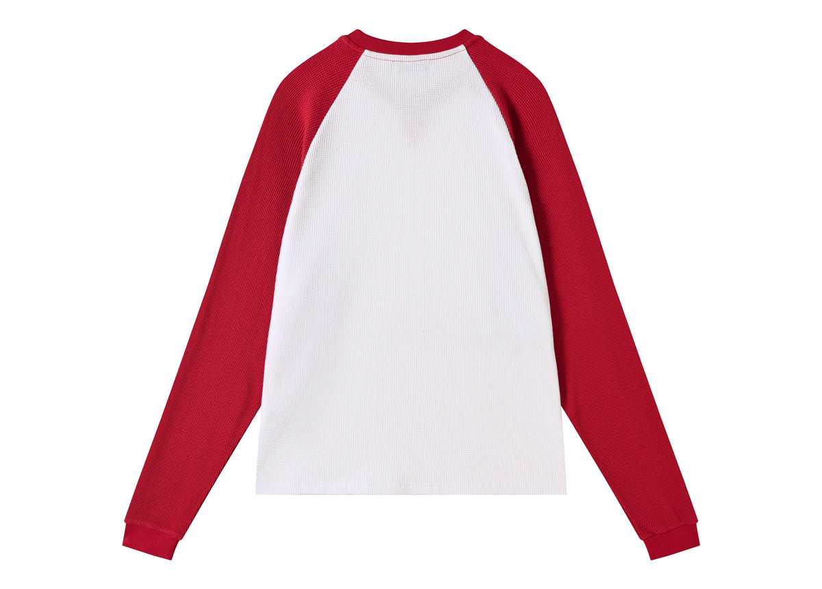 Red Contrast Waffle Knit