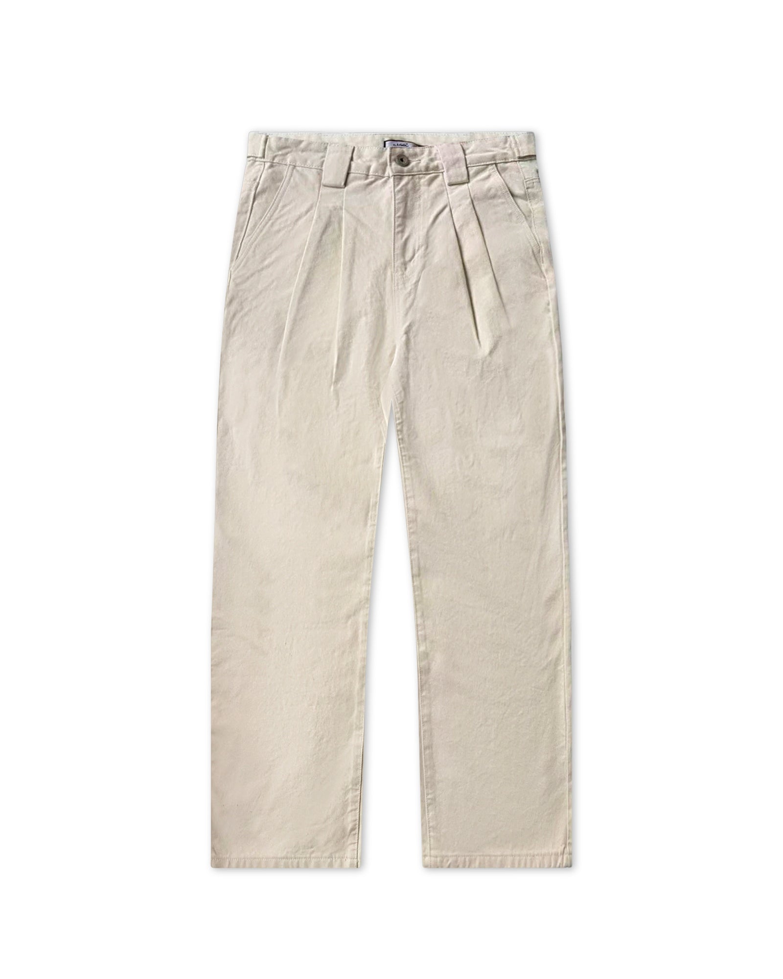 Beige Pleated Denim