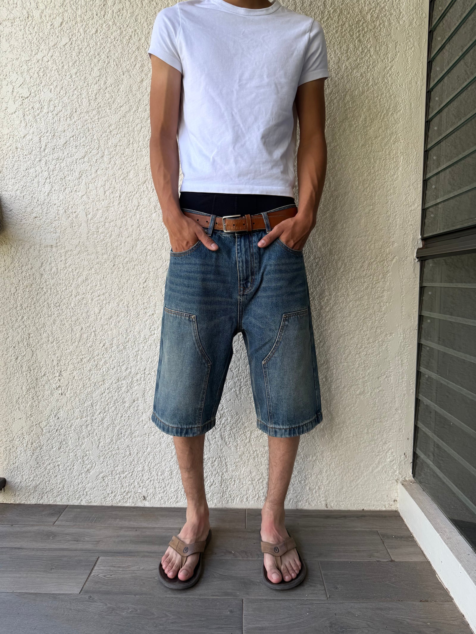 Blue Double Knee Jorts