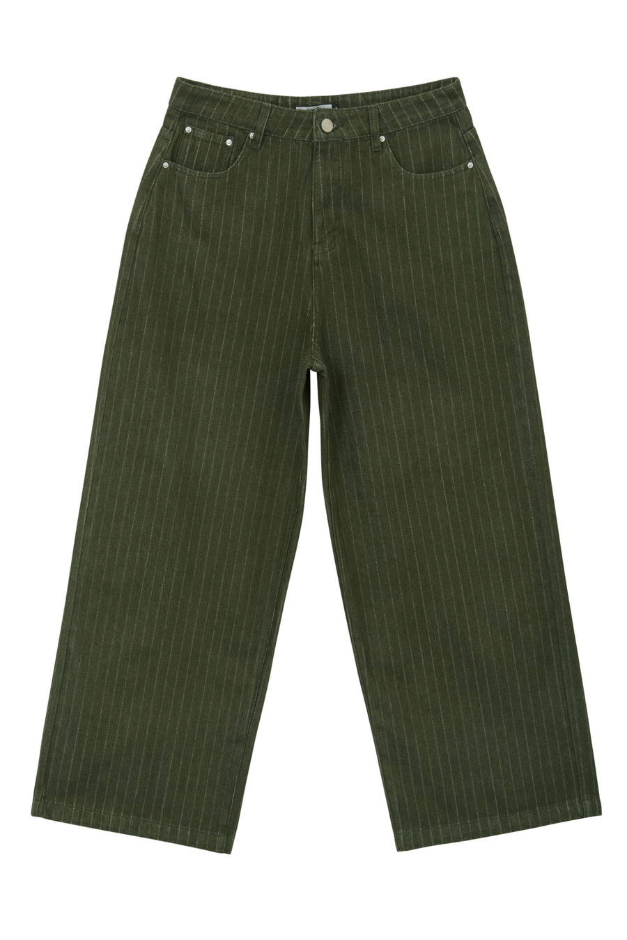 Green Pinstripe Denim