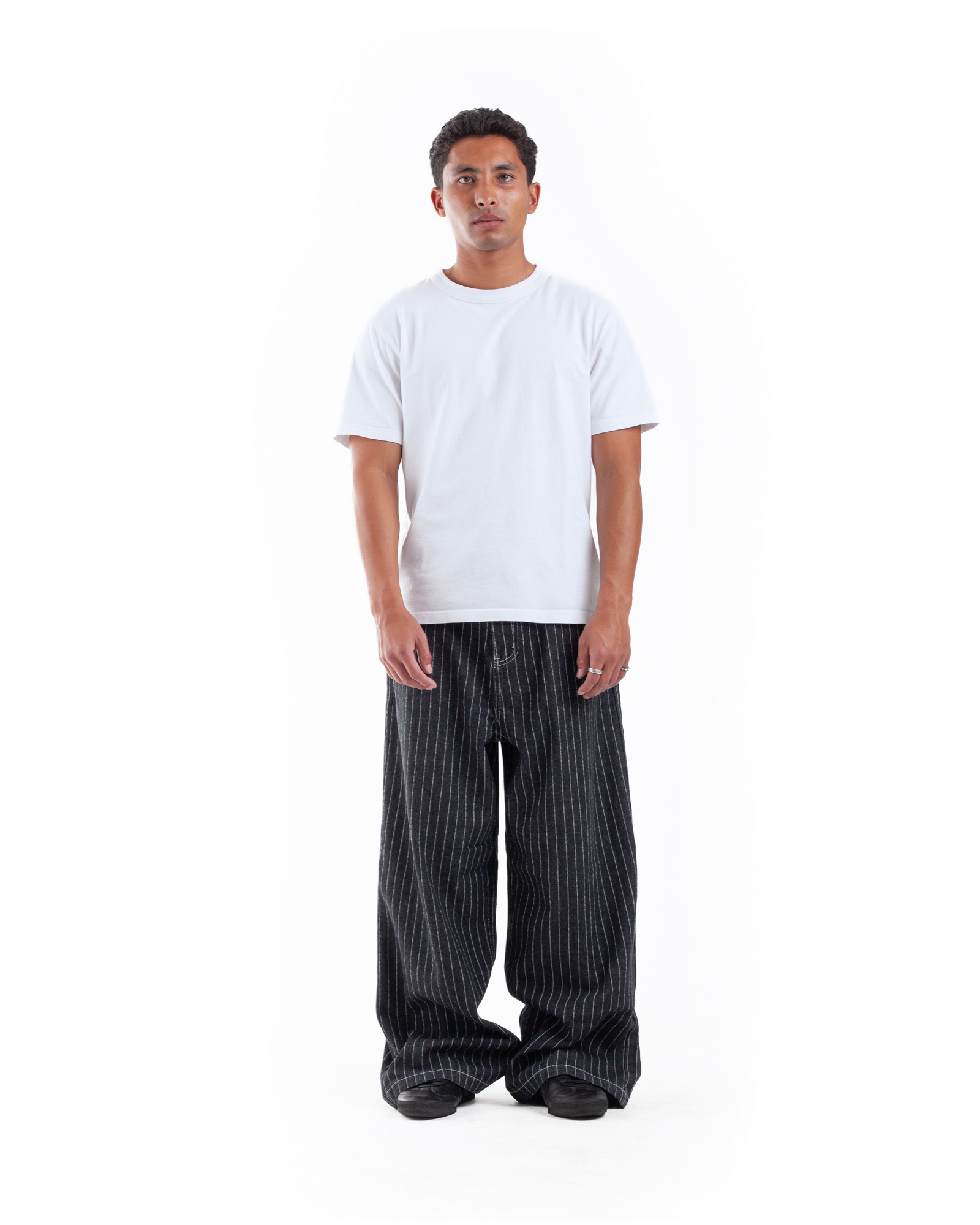 Black Pintstripe Denim