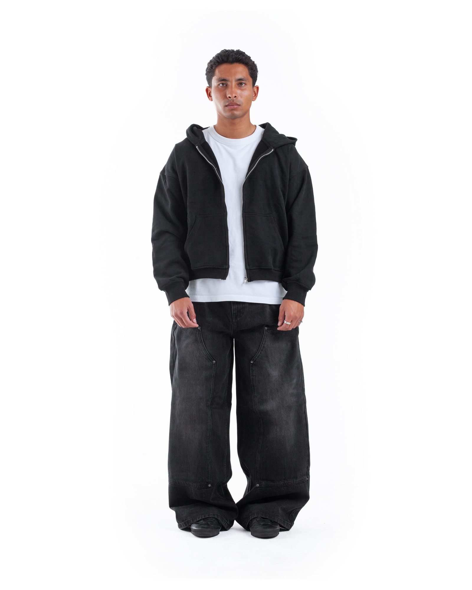 Black Double Knee Denim