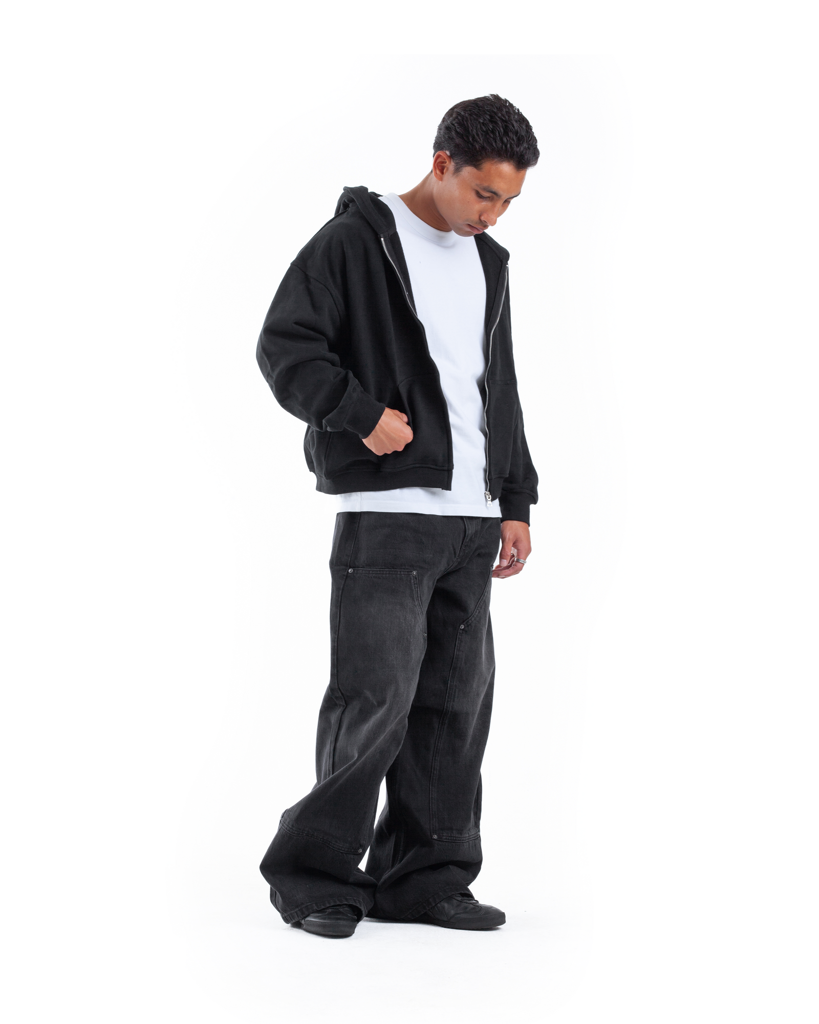 Black Double Knee Denim