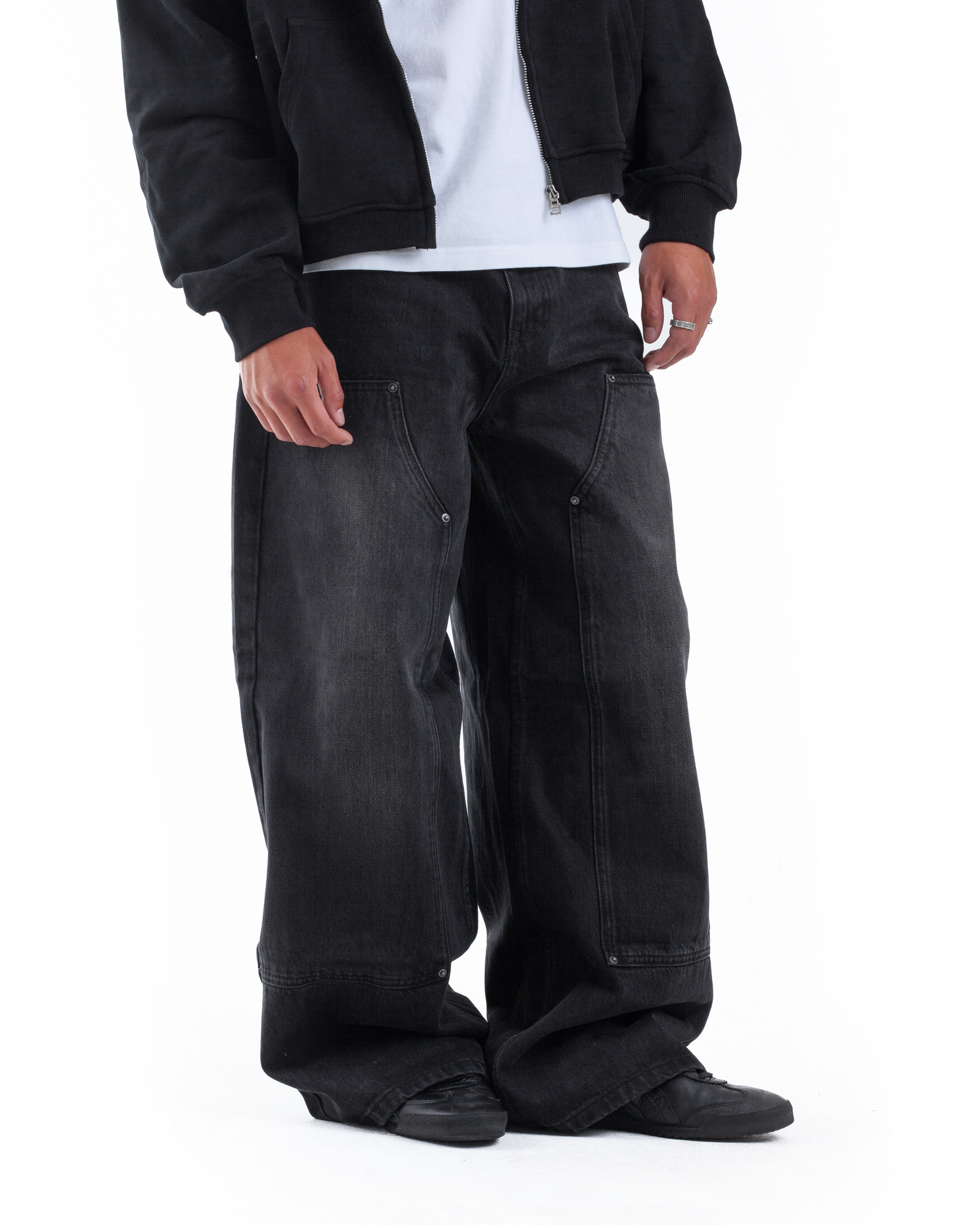 Black Double Knee Denim
