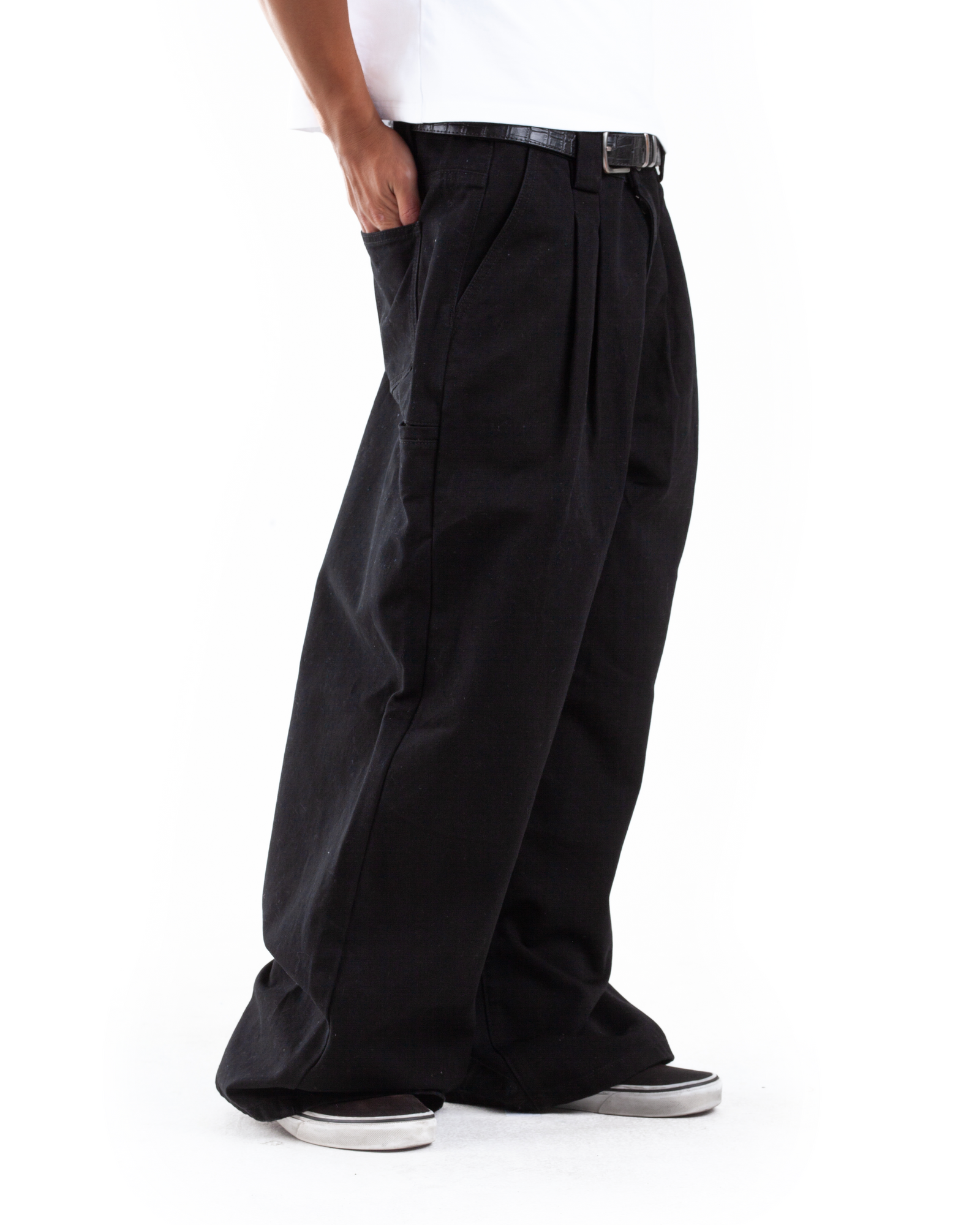 Black Pleated Denim