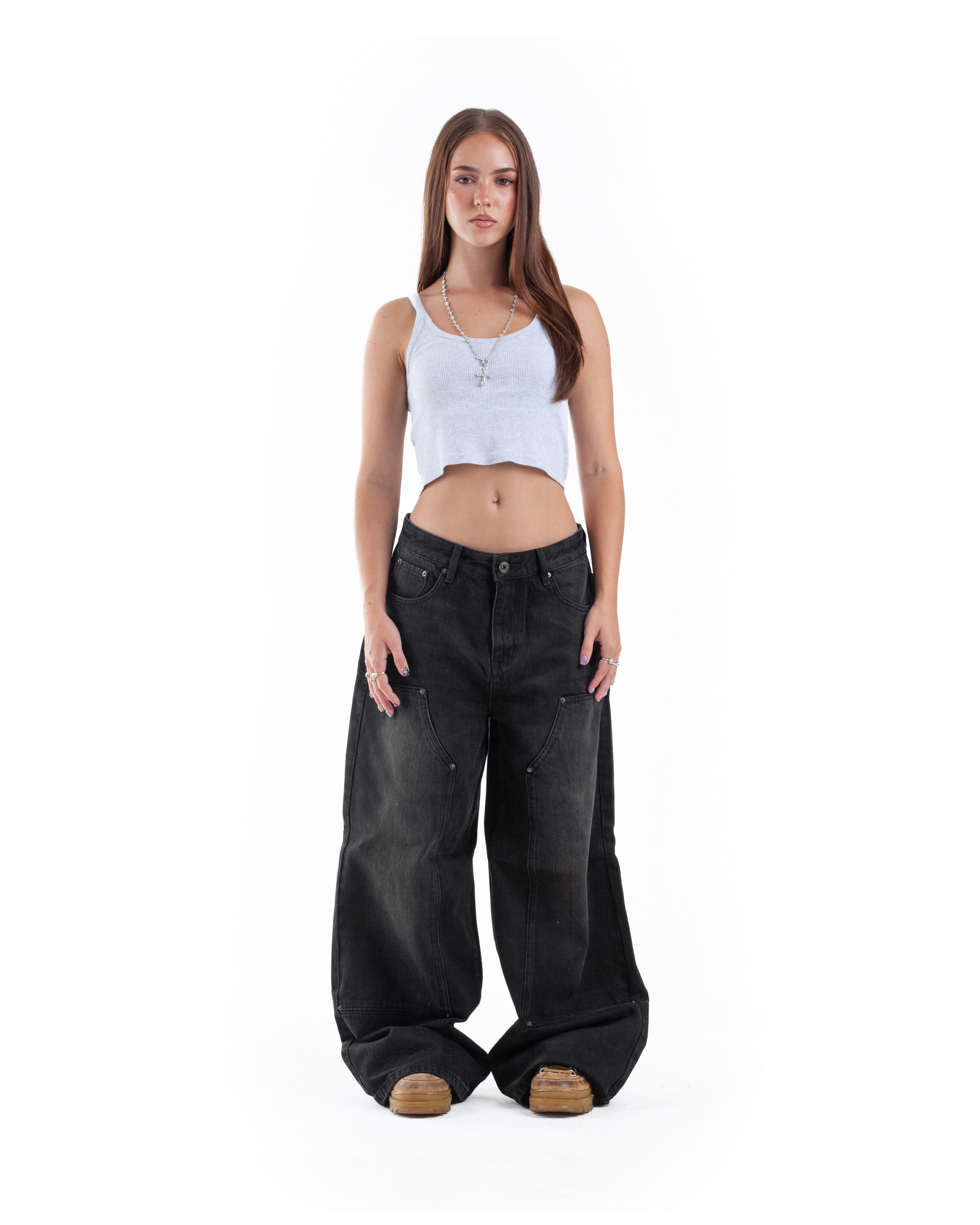 Black Double Knee Denim