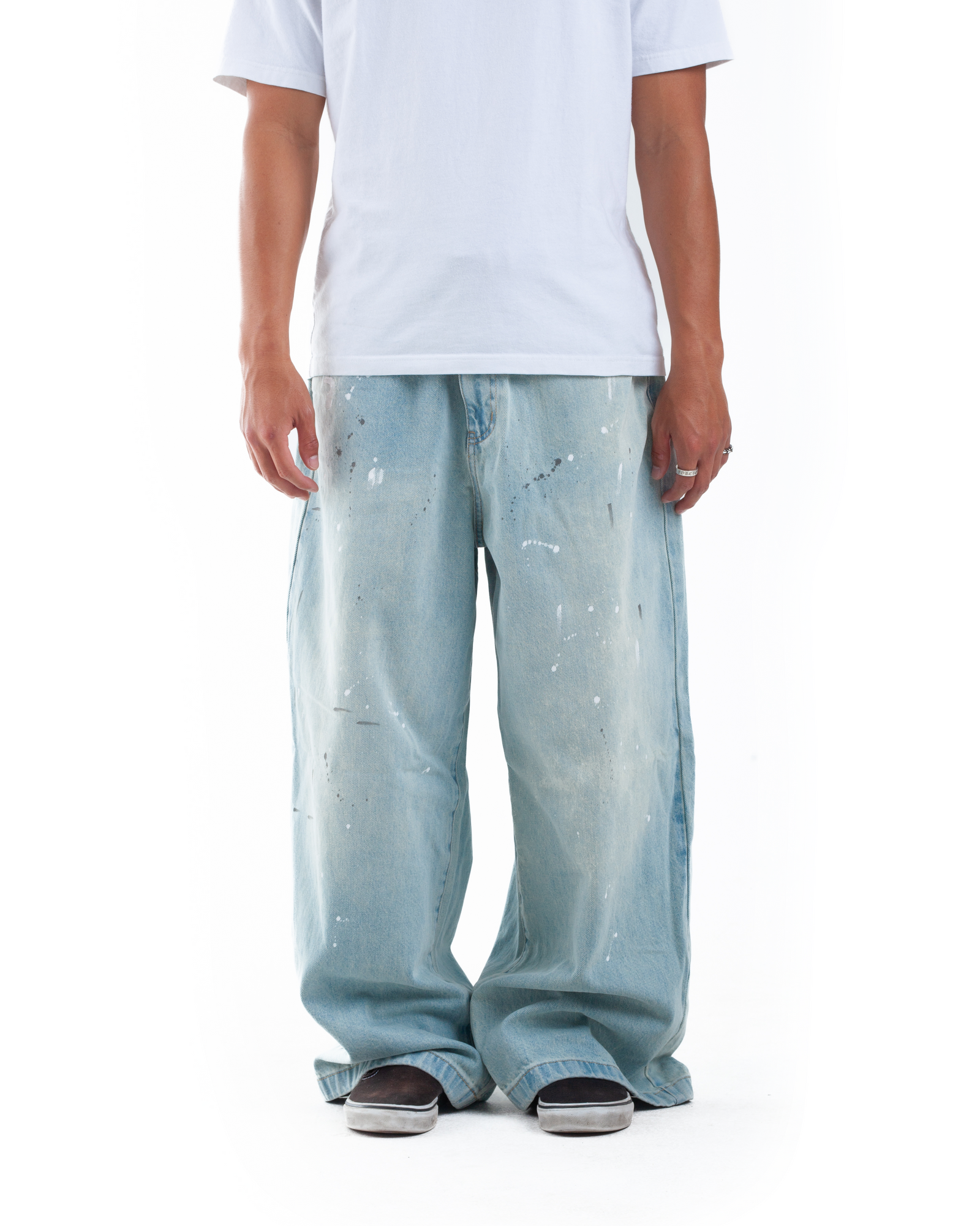 Blue Paint Splatter Denim