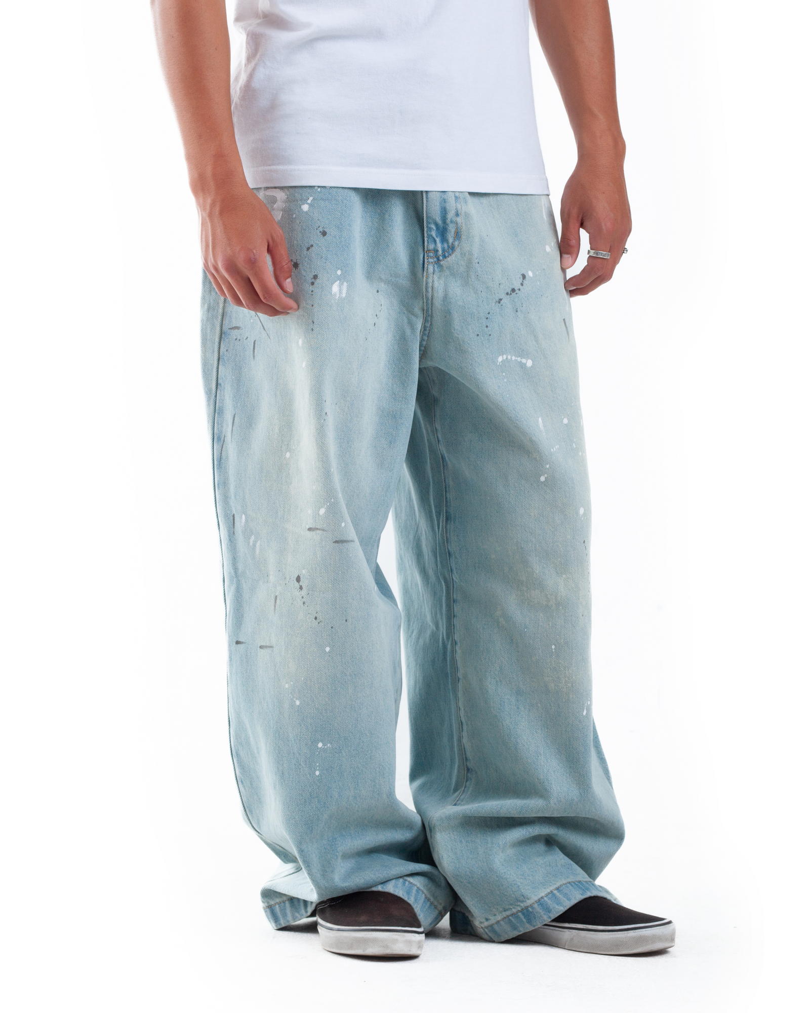 Blue Paint Splatter Denim