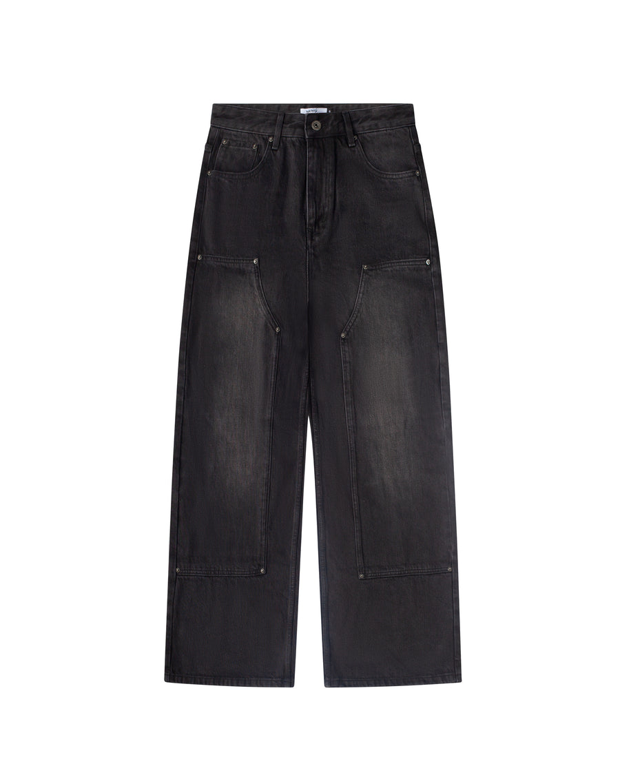 Black Double Knee Denim