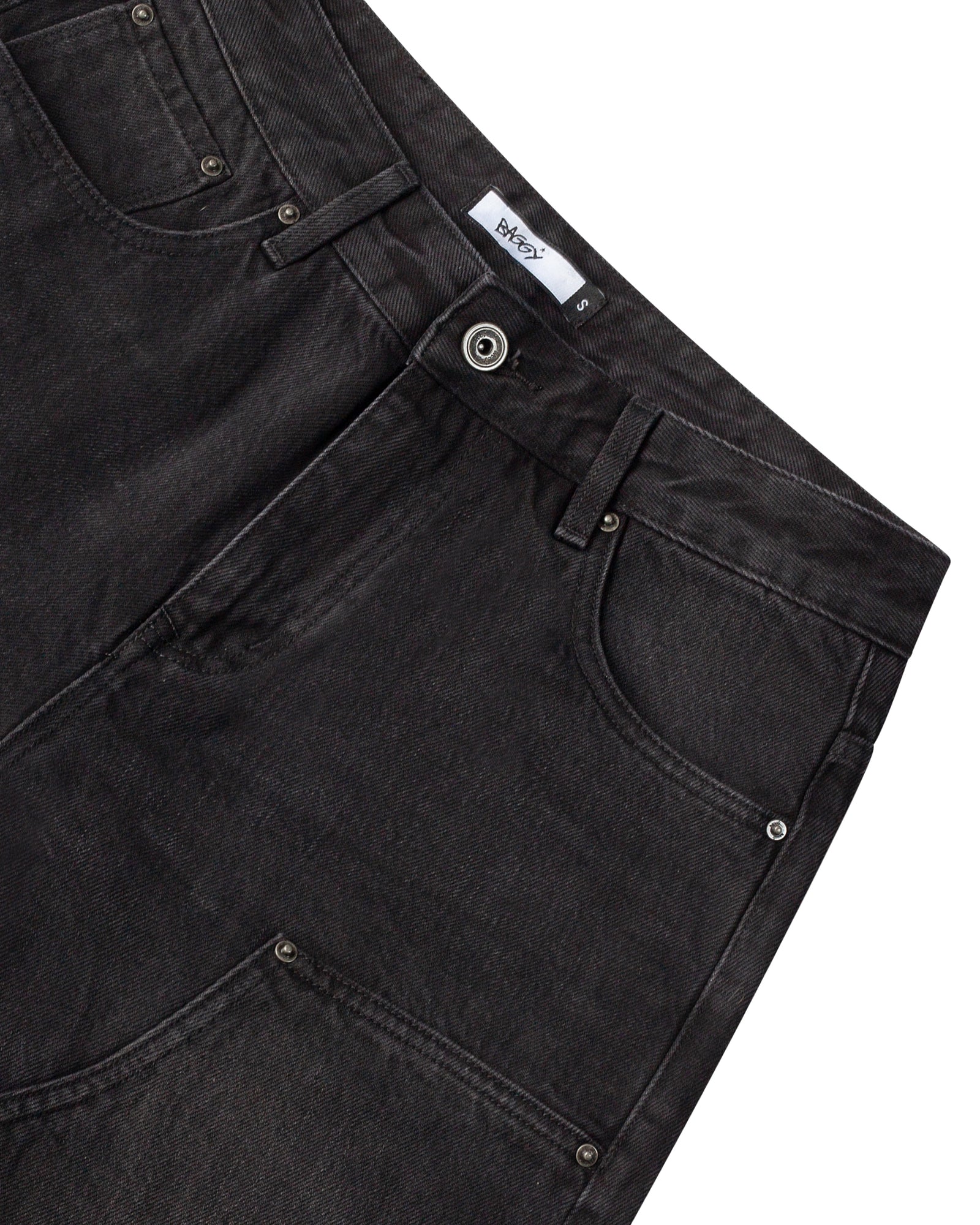 Black Double Knee Denim