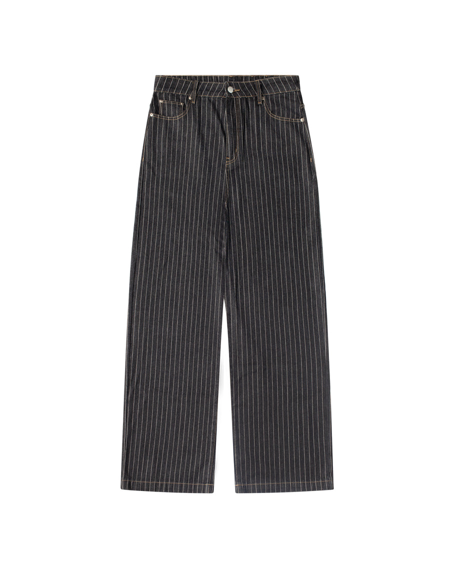 Black Pintstripe Denim