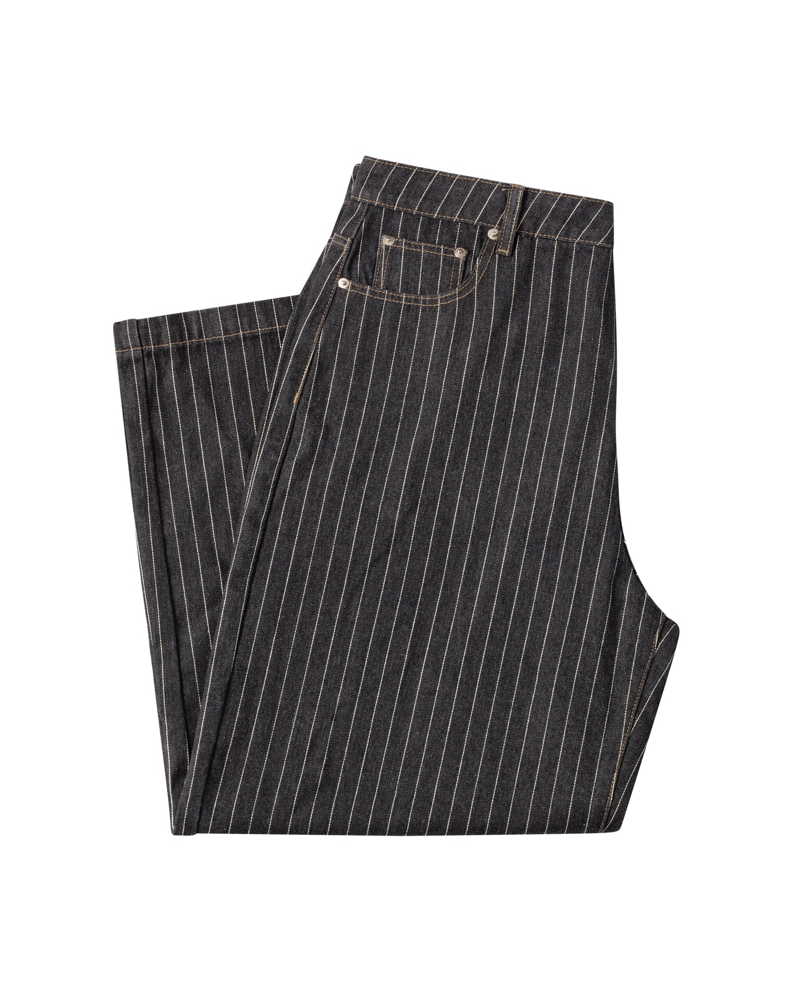 Black Pintstripe Denim