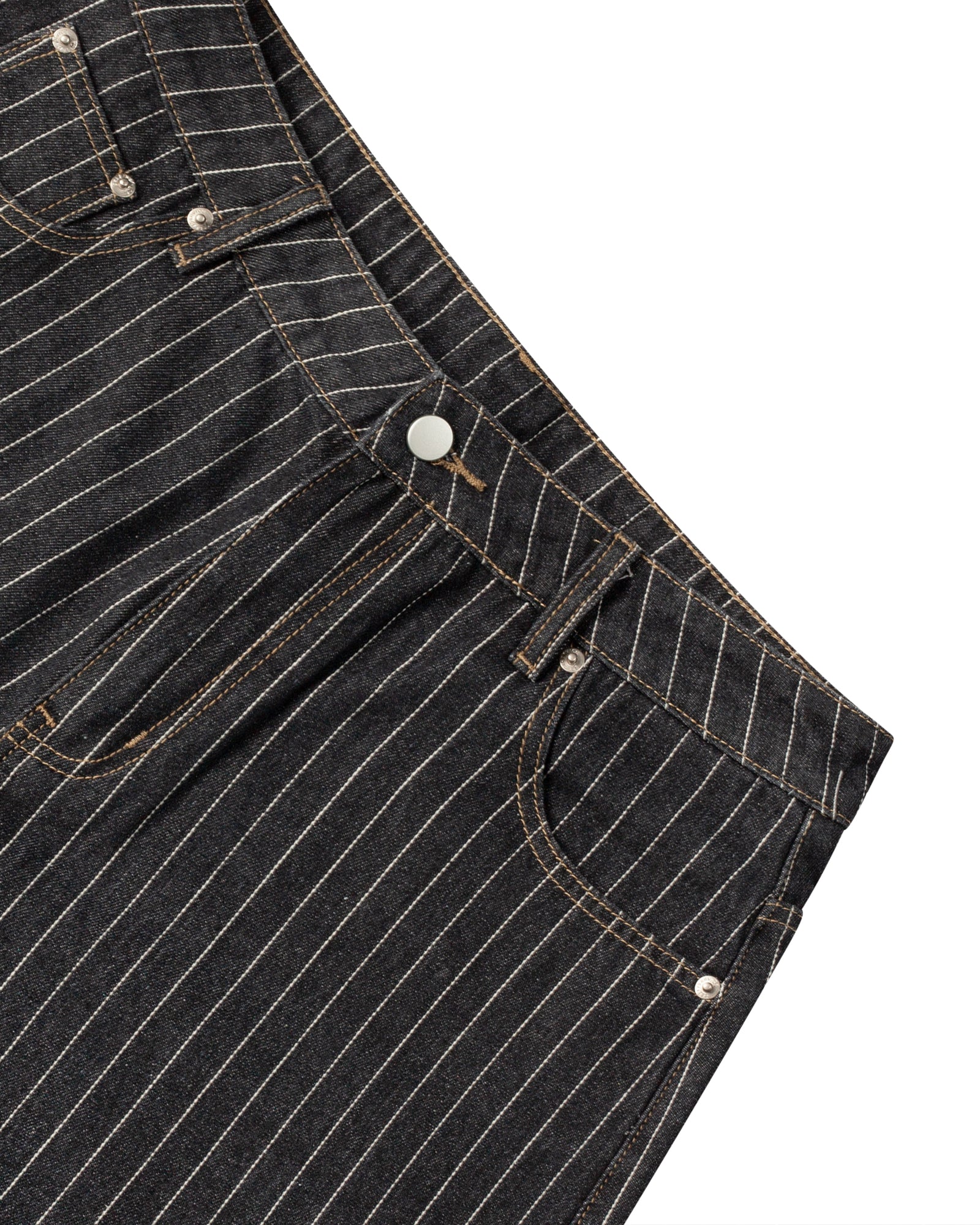 Black Pintstripe Denim