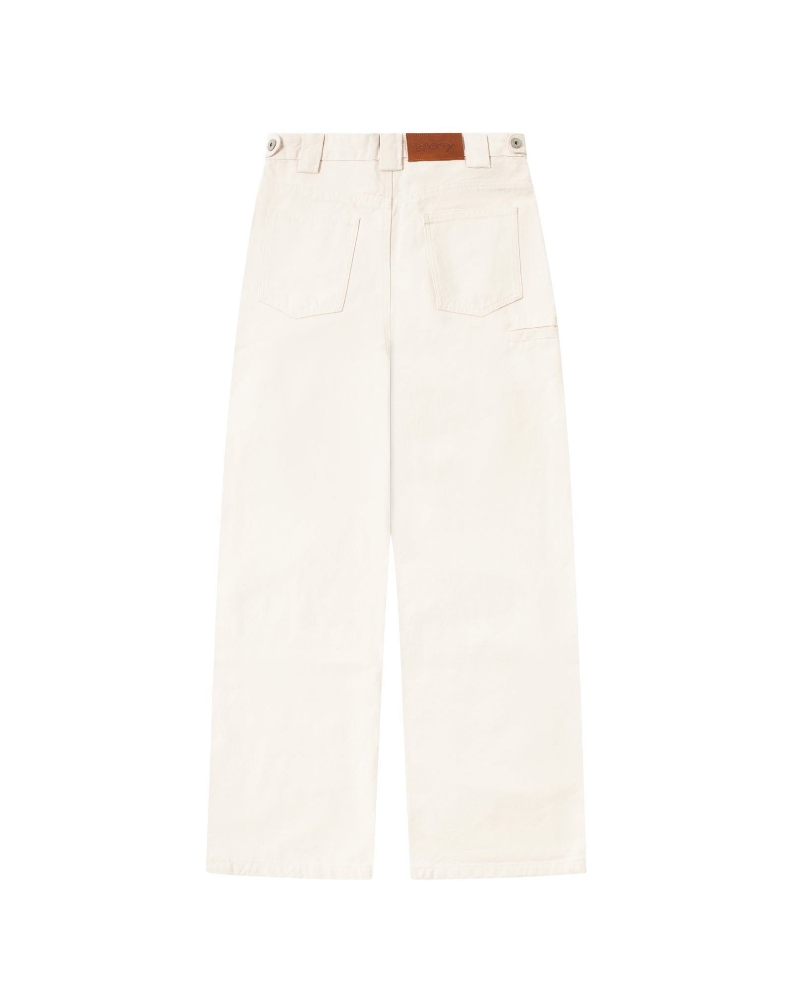 Beige Pleated Denim