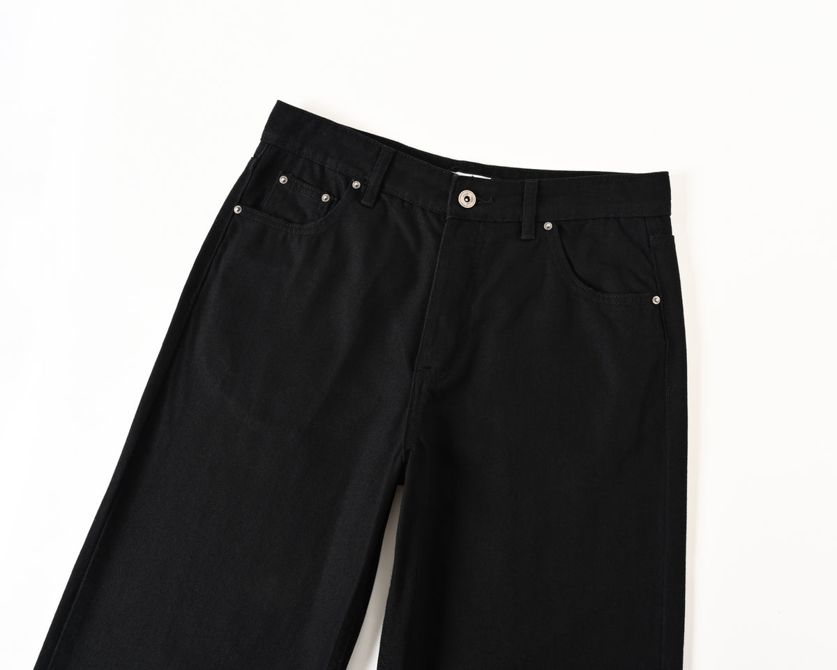 Black Wide-Leg Denim