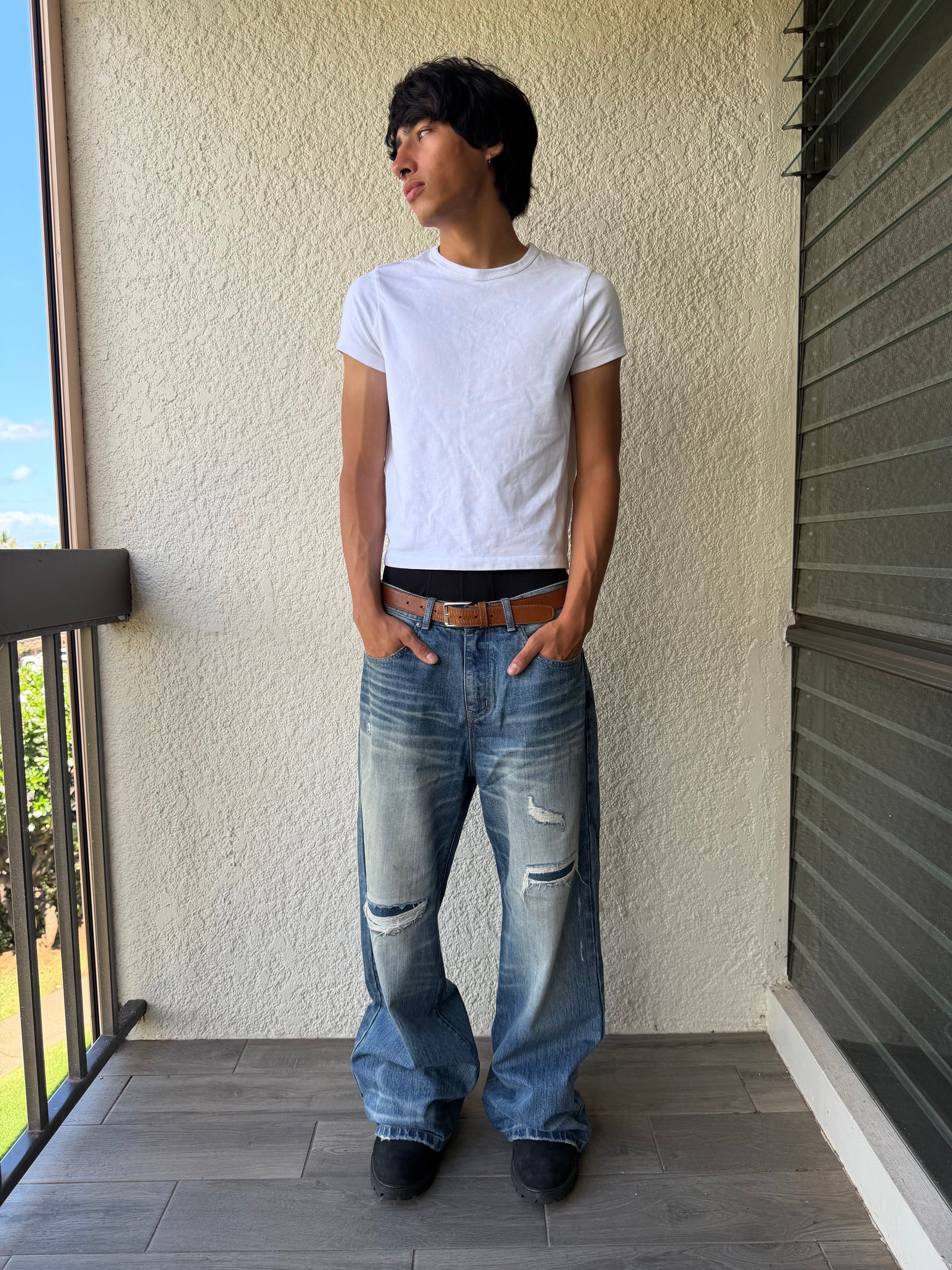 Bootcut Blue Worn Denim