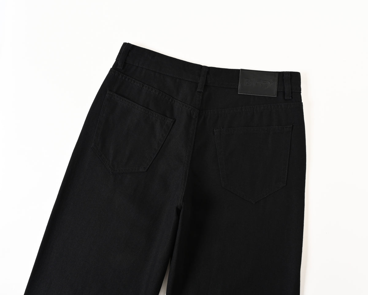 Black Wide-Leg Denim