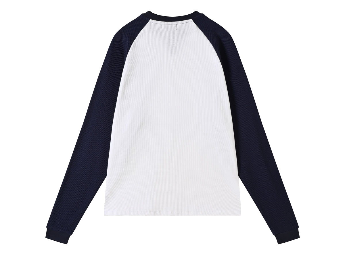 Blue Contrast Waffle Knit