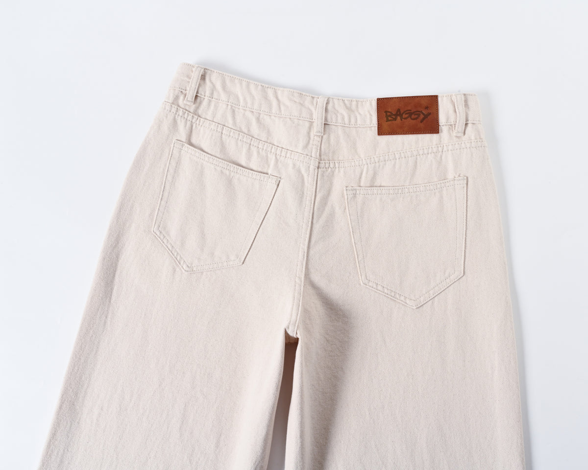 Sand Wide-Leg Denim