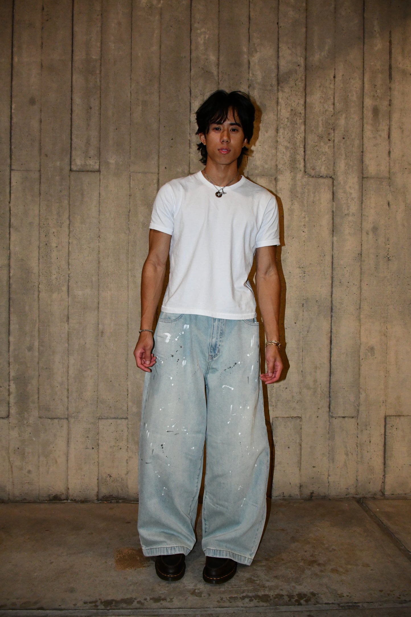 Blue Paint Splatter Denim
