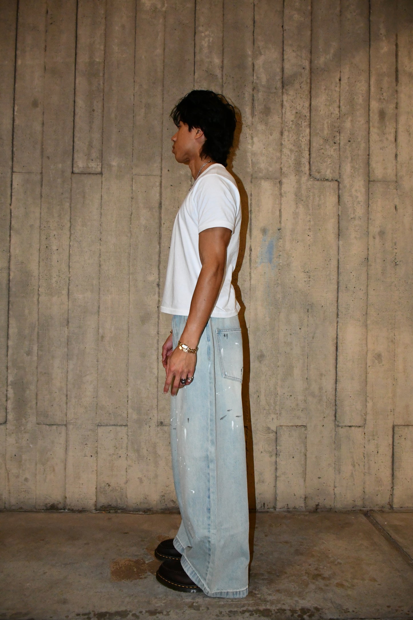 Blue Paint Splatter Denim