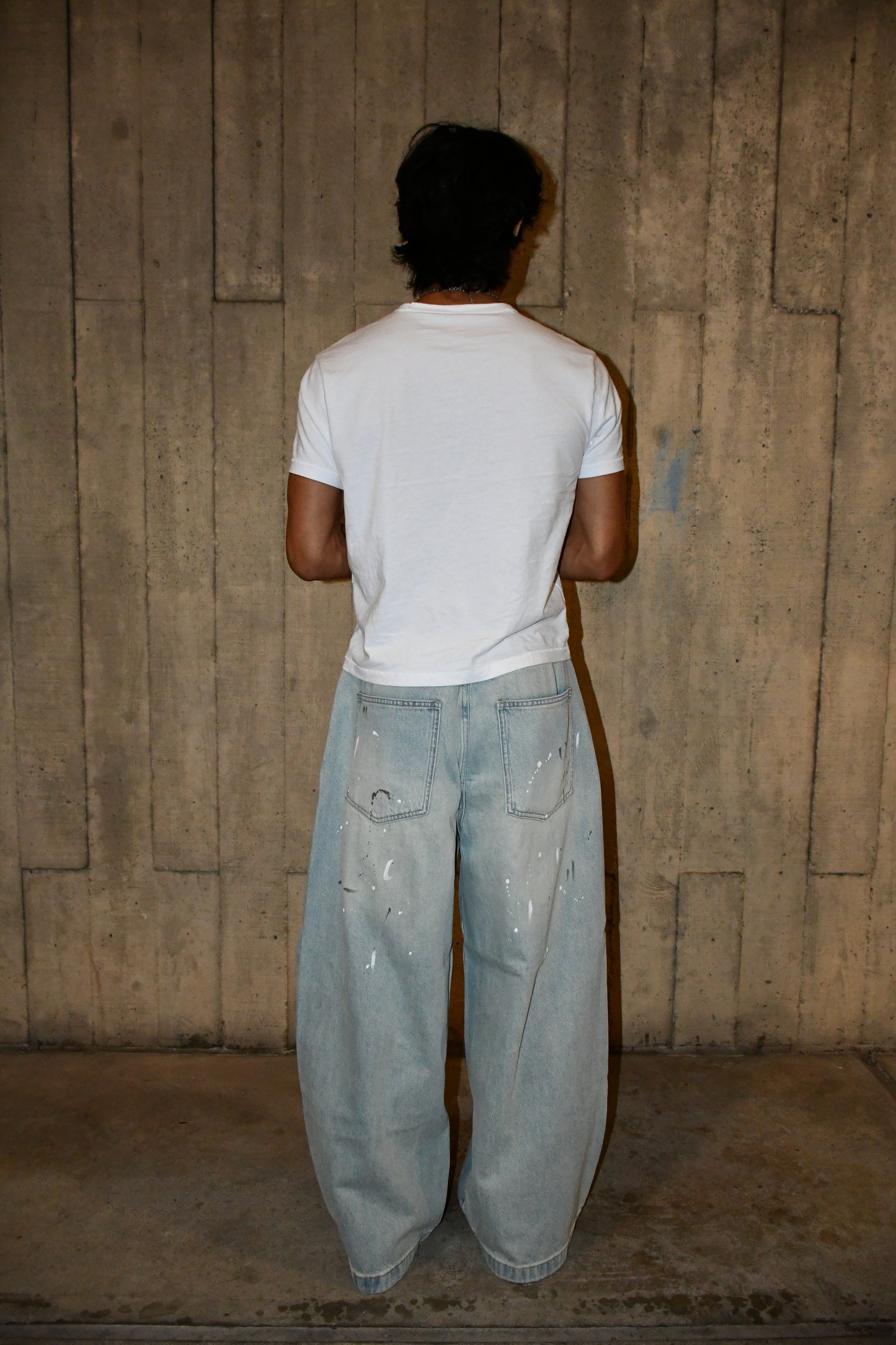 Blue Paint Splatter Denim