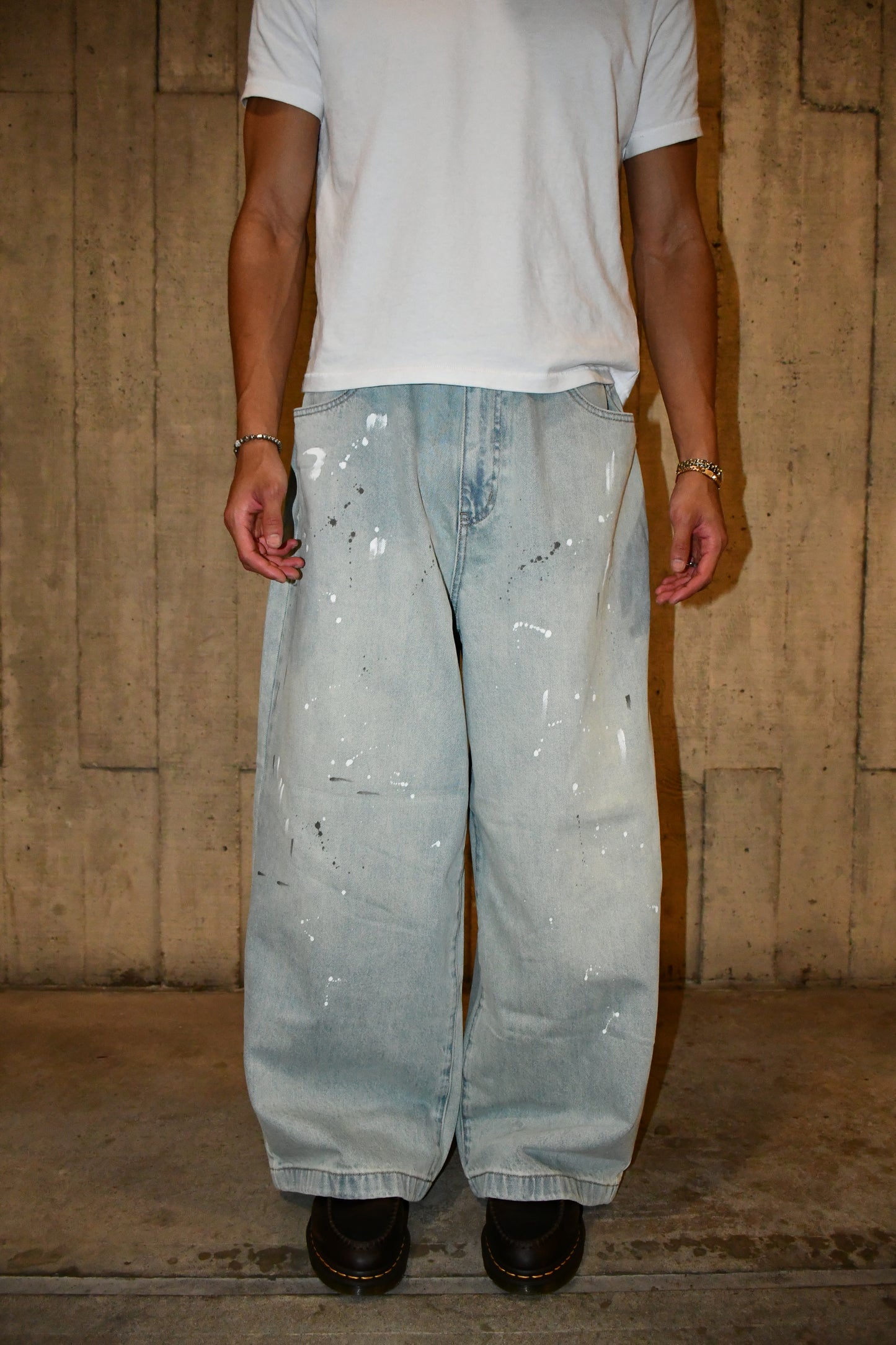 Blue Paint Splatter Denim