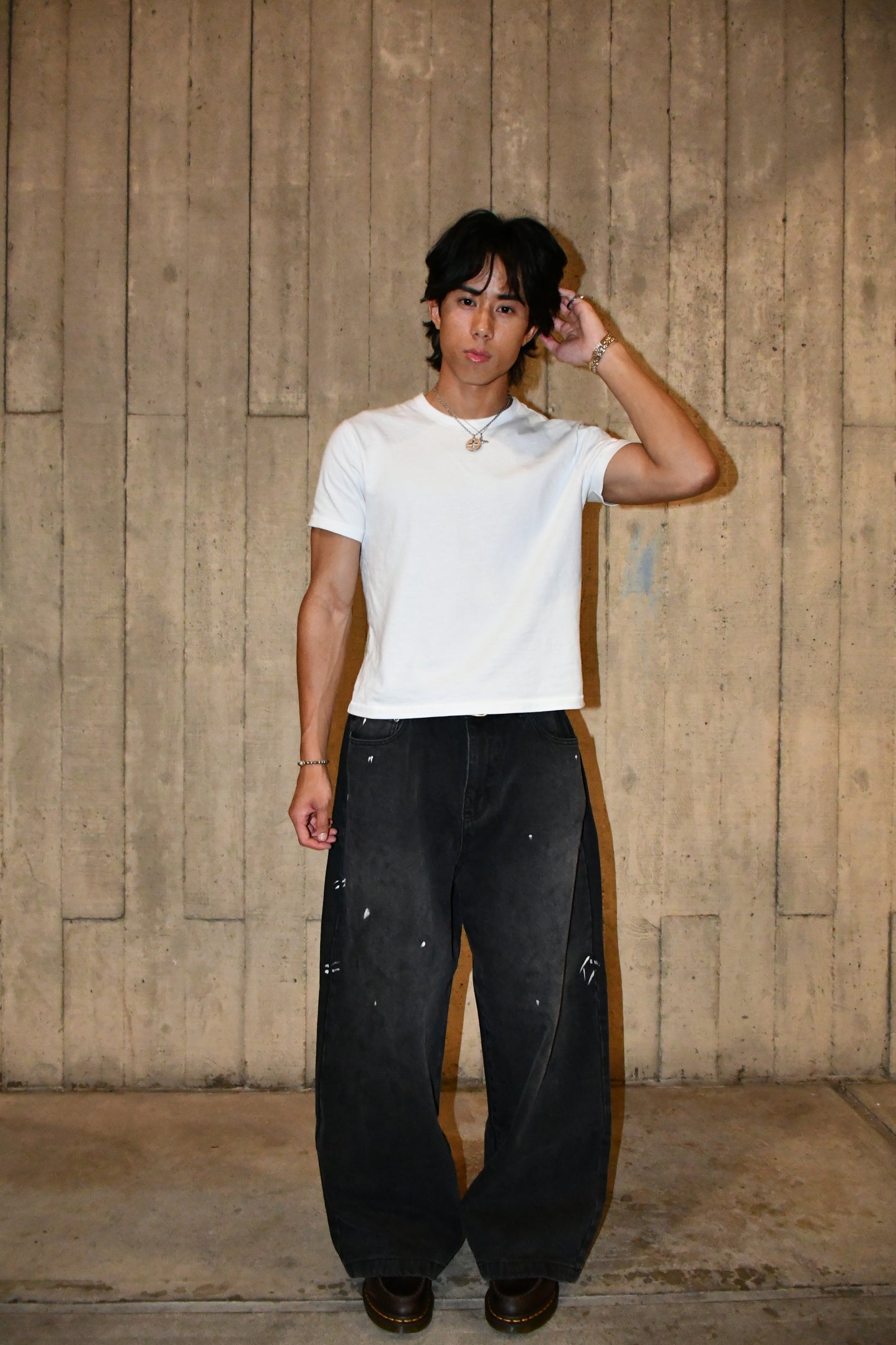 Black Paint Splatter Denim