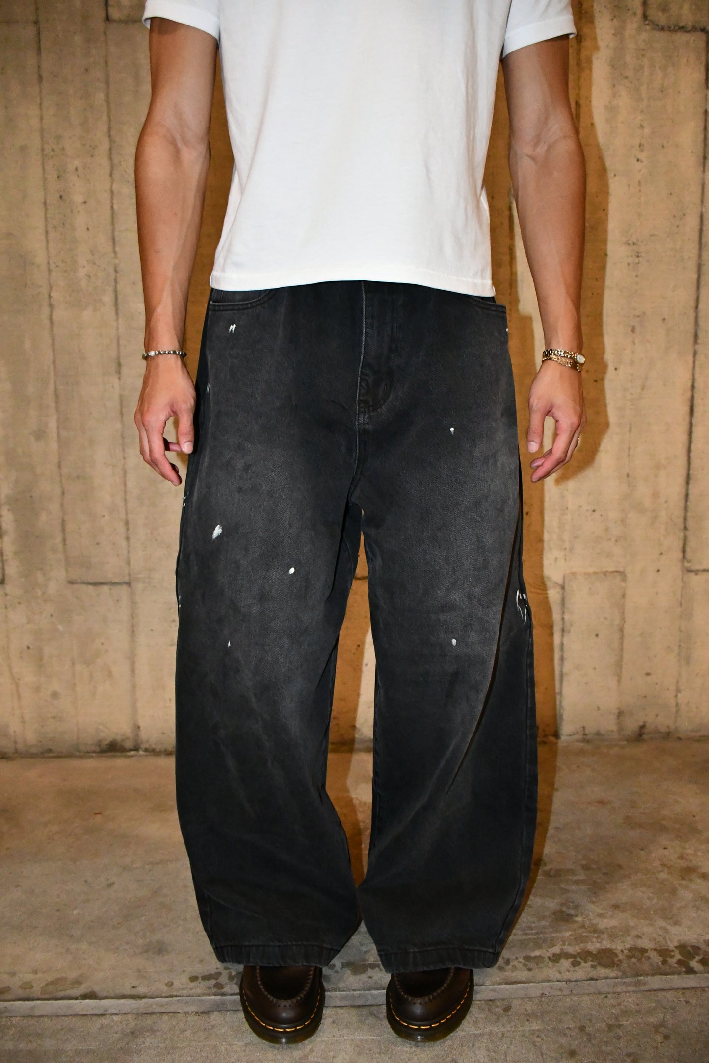 Black Paint Splatter Denim