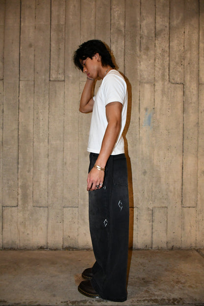Black Paint Splatter Denim