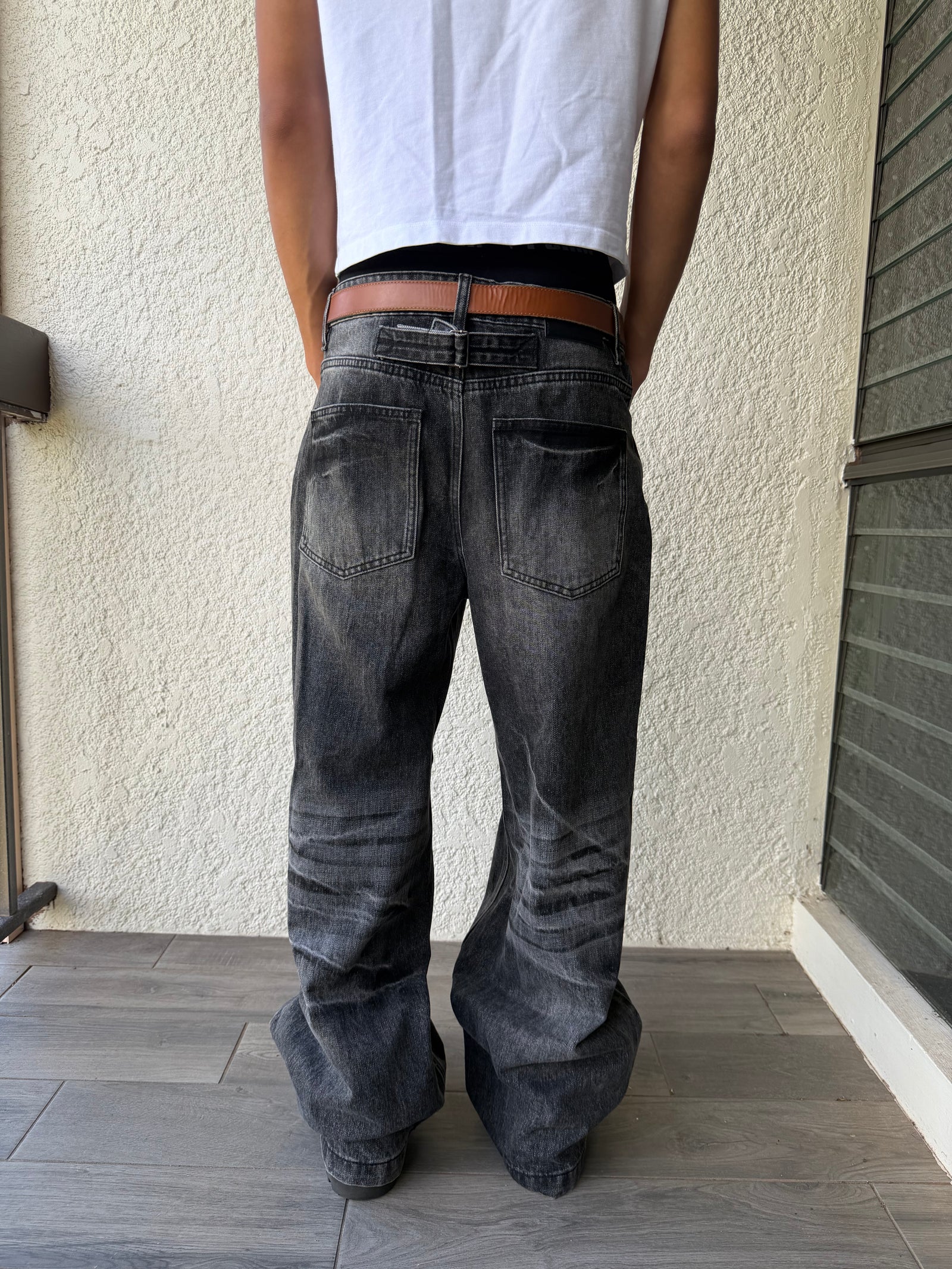 Dark Black Bootcut Denim
