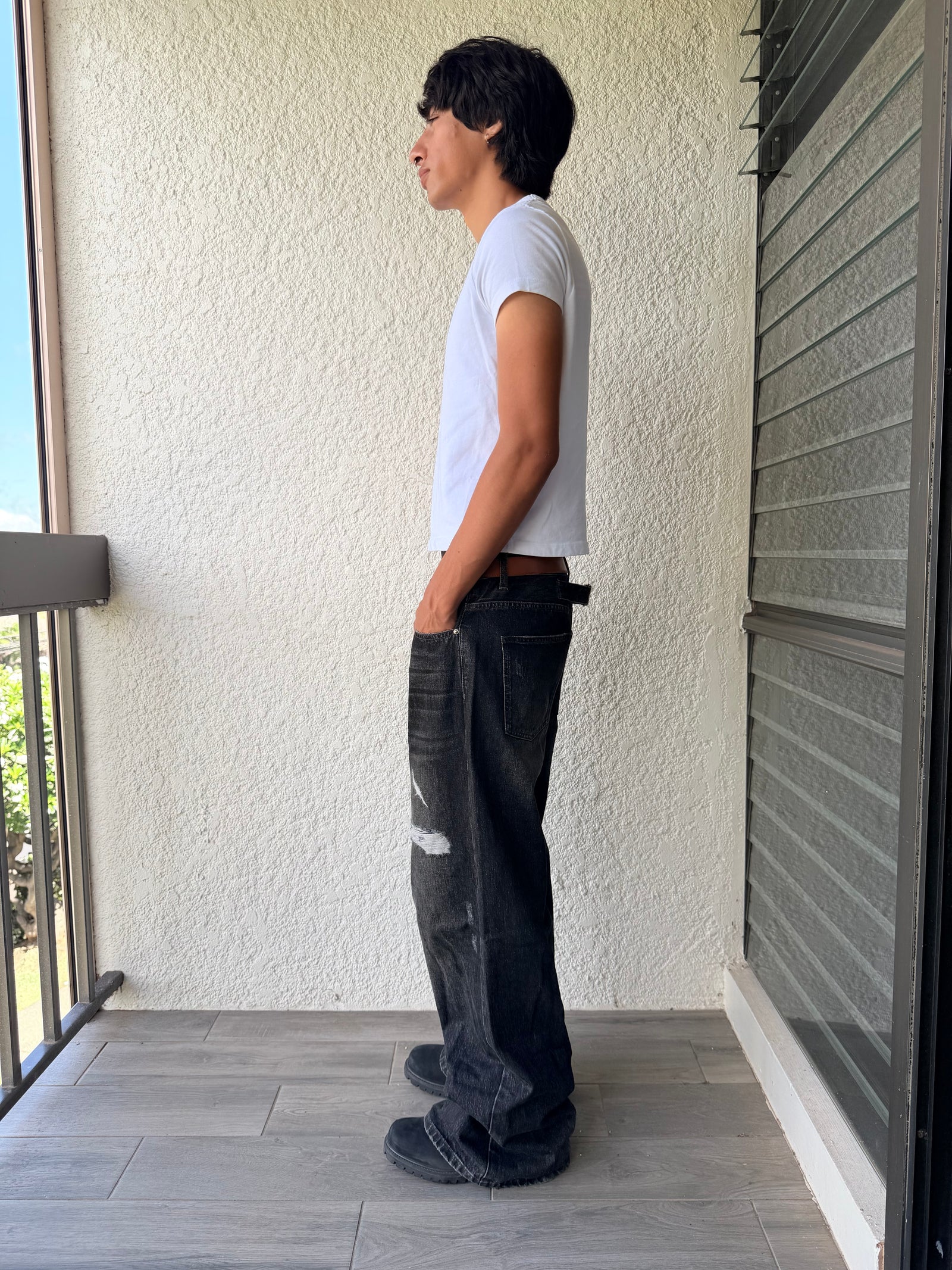 Bootcut Black Worn Denim