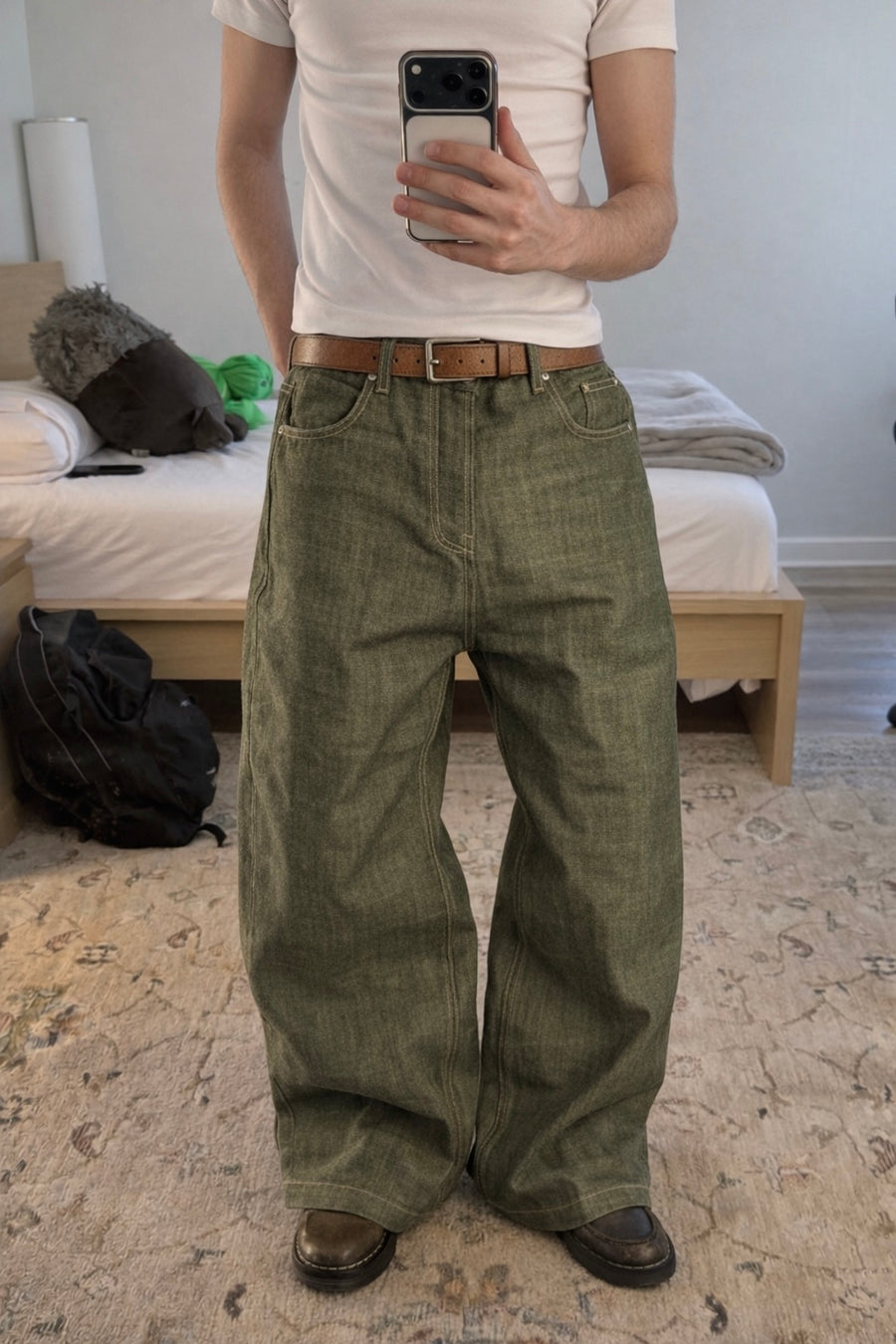 Green Bootcut Selvedge Denim