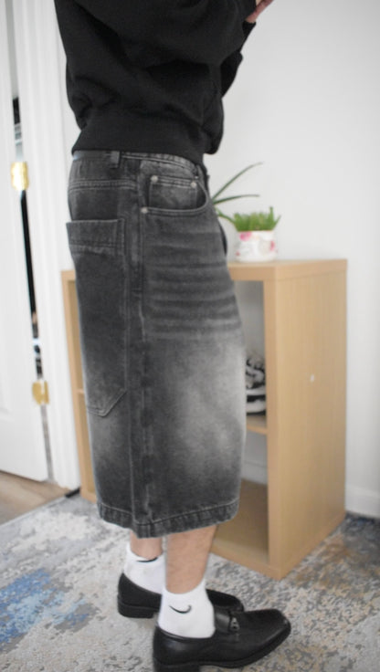 Black Denim Jorts