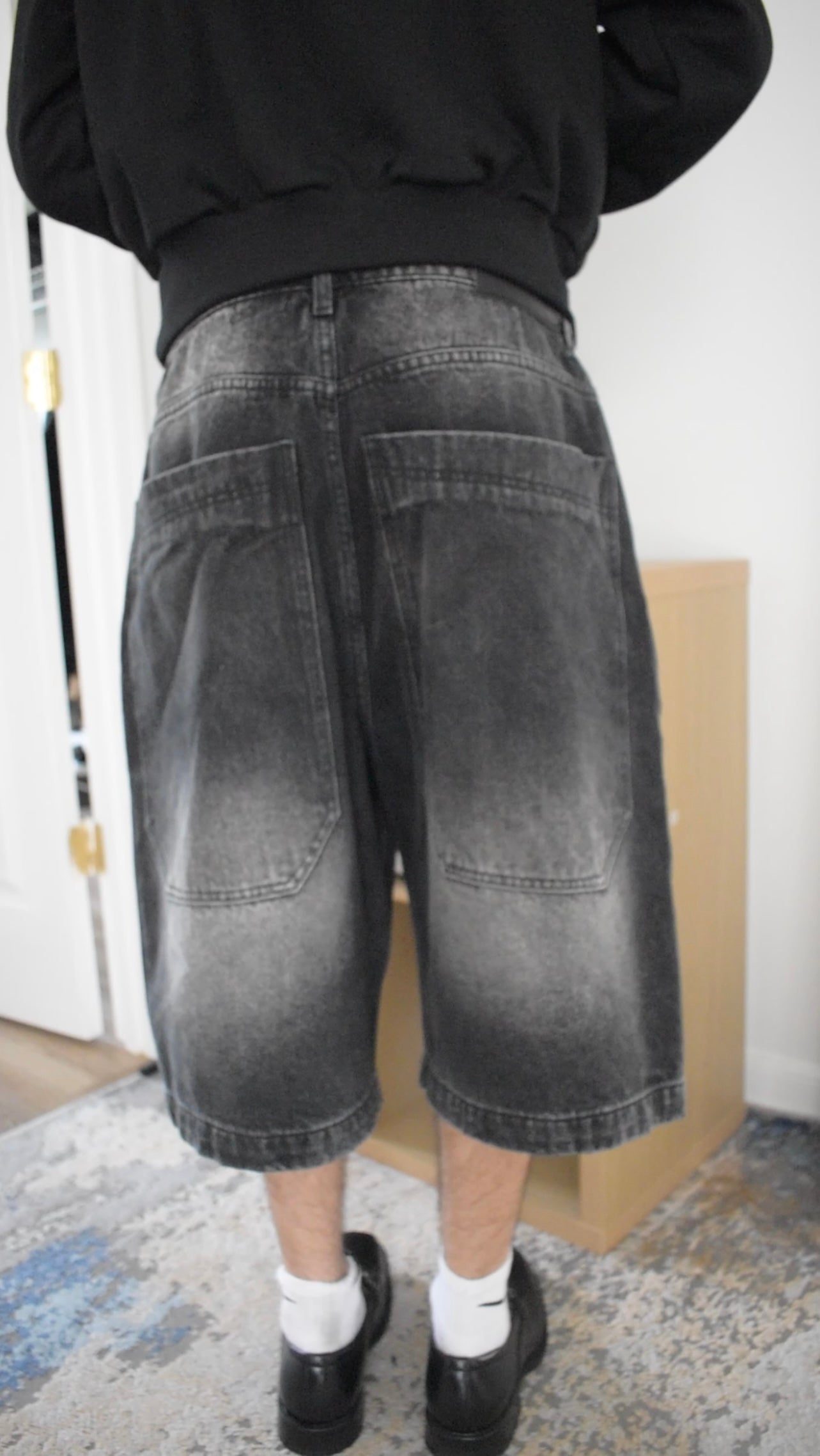 Black Denim Jorts