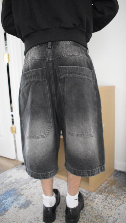 Black Denim Jorts