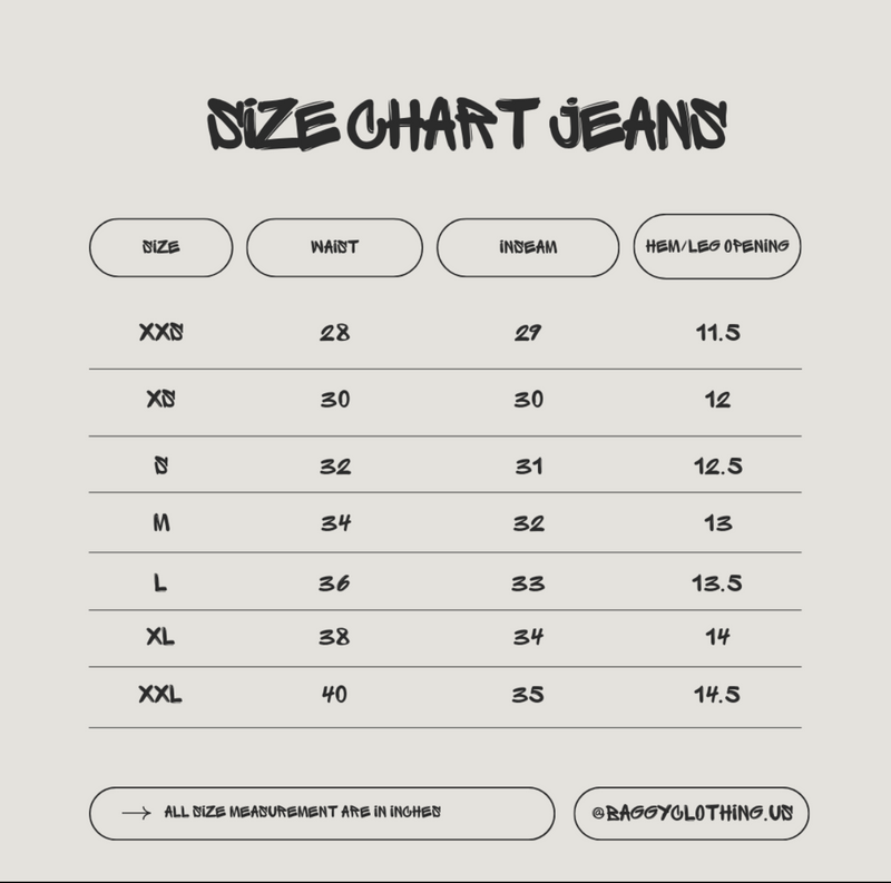 SIZE CHART