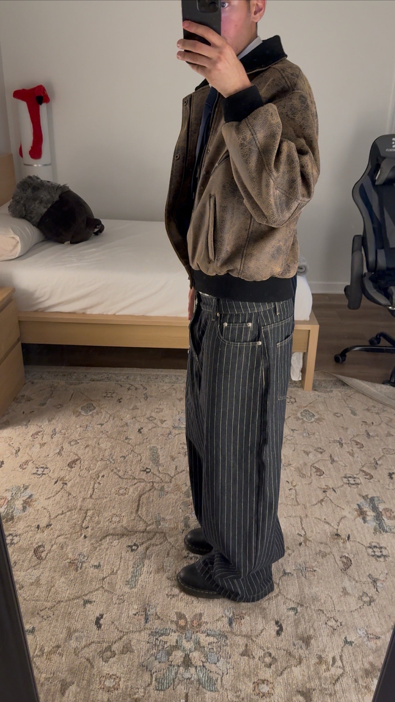 Black Pintstripe Denim