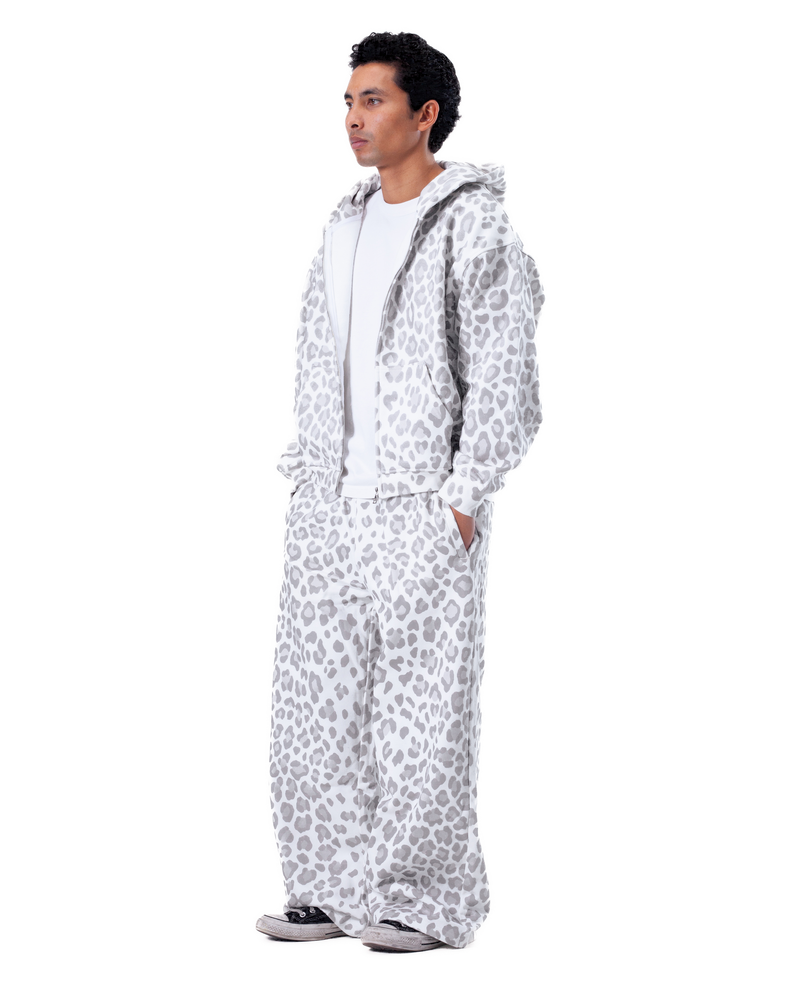 White Cheetah Sweats
