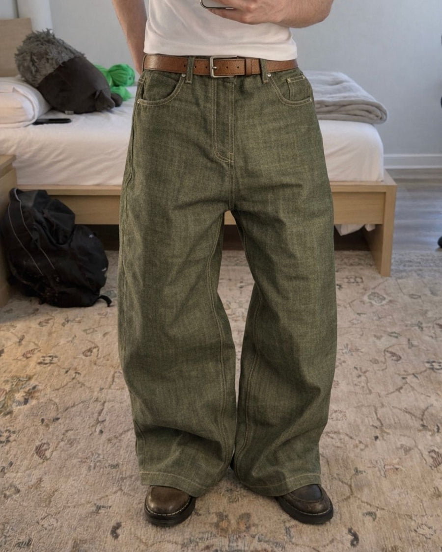 Green Bootcut Selvedge Denim