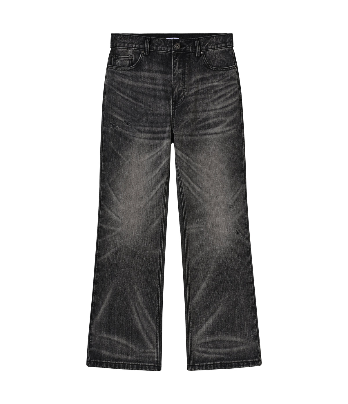 Archive Black Slub Bootcut Denim V2, front layflat