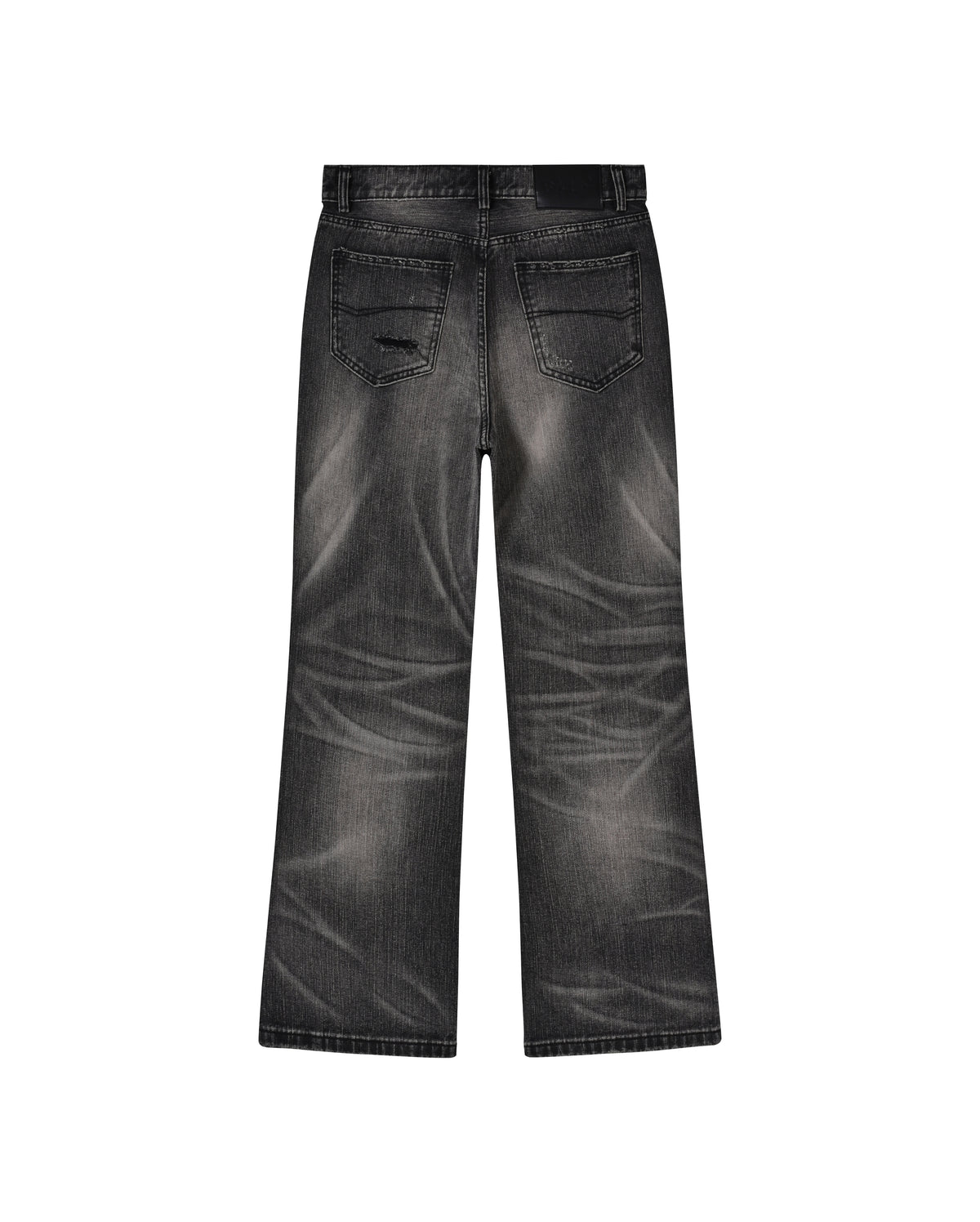 Archive Black Slub Bootcut Denim V2, back layflat