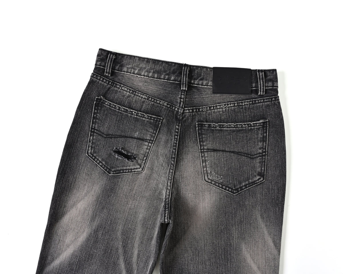 Archive Black Slub Bootcut Denim V2, back pocket detail