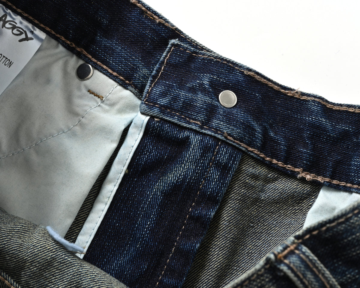 Archive Blue Slub Bootcut Denim V2, waistband interior detail